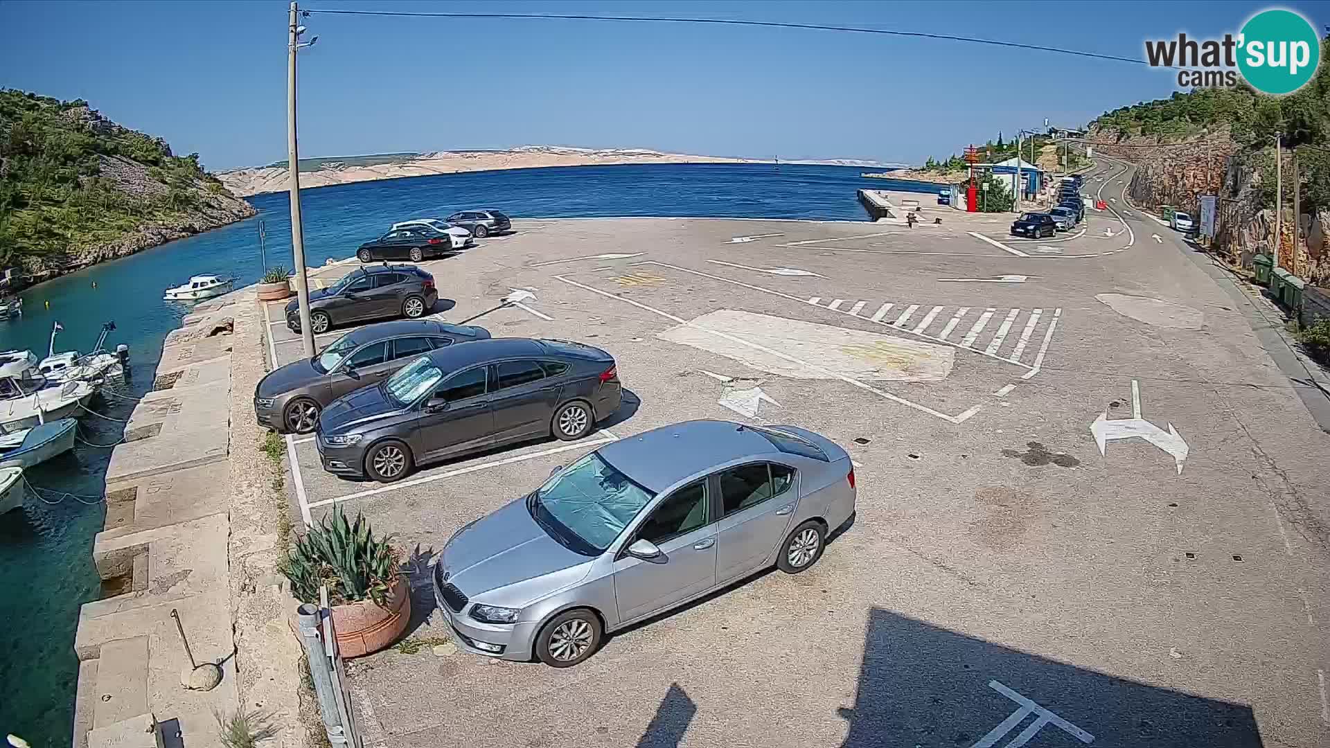 Webcam port de ferry de Prizna – vers l’île de Pag