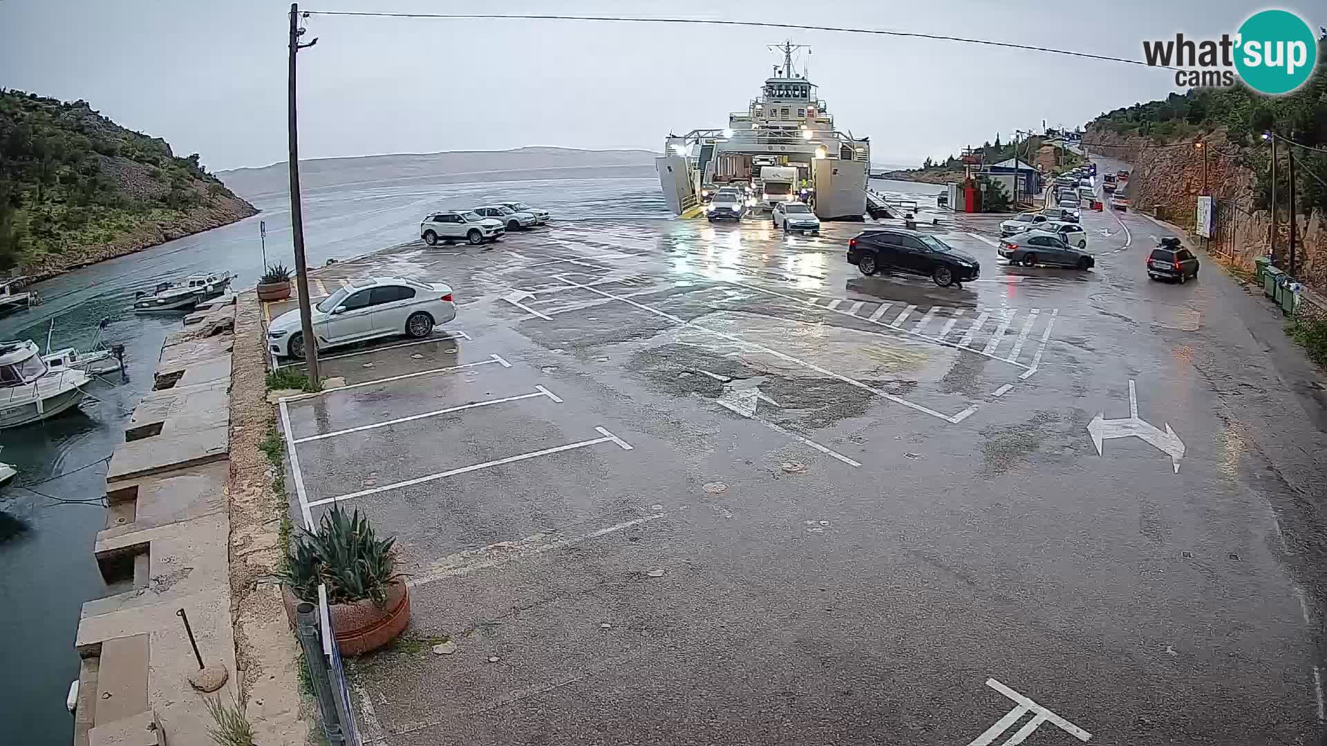 Webcam Prizna ferry port to Pag island