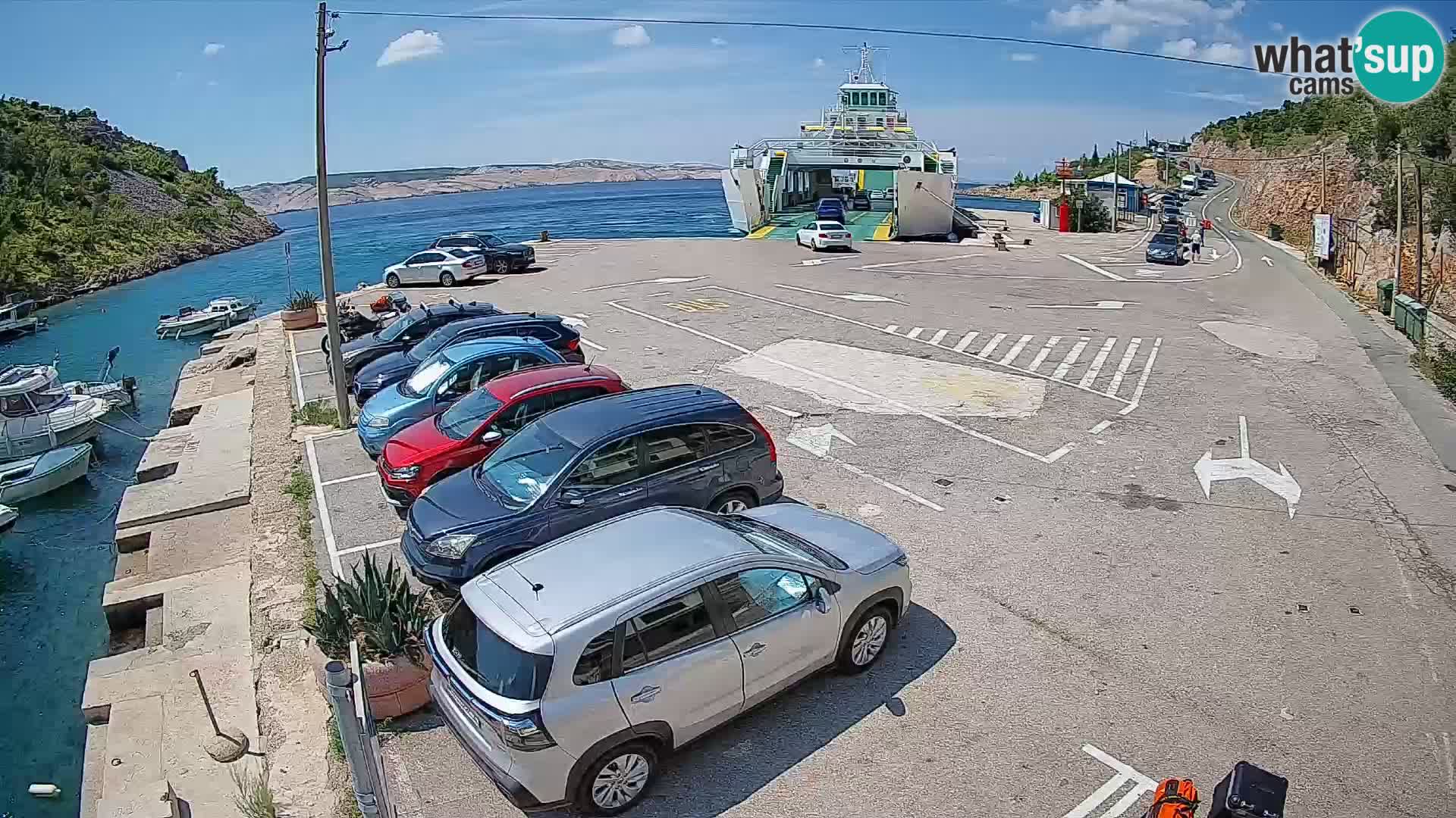 Webcam port de ferry de Prizna – vers l’île de Pag