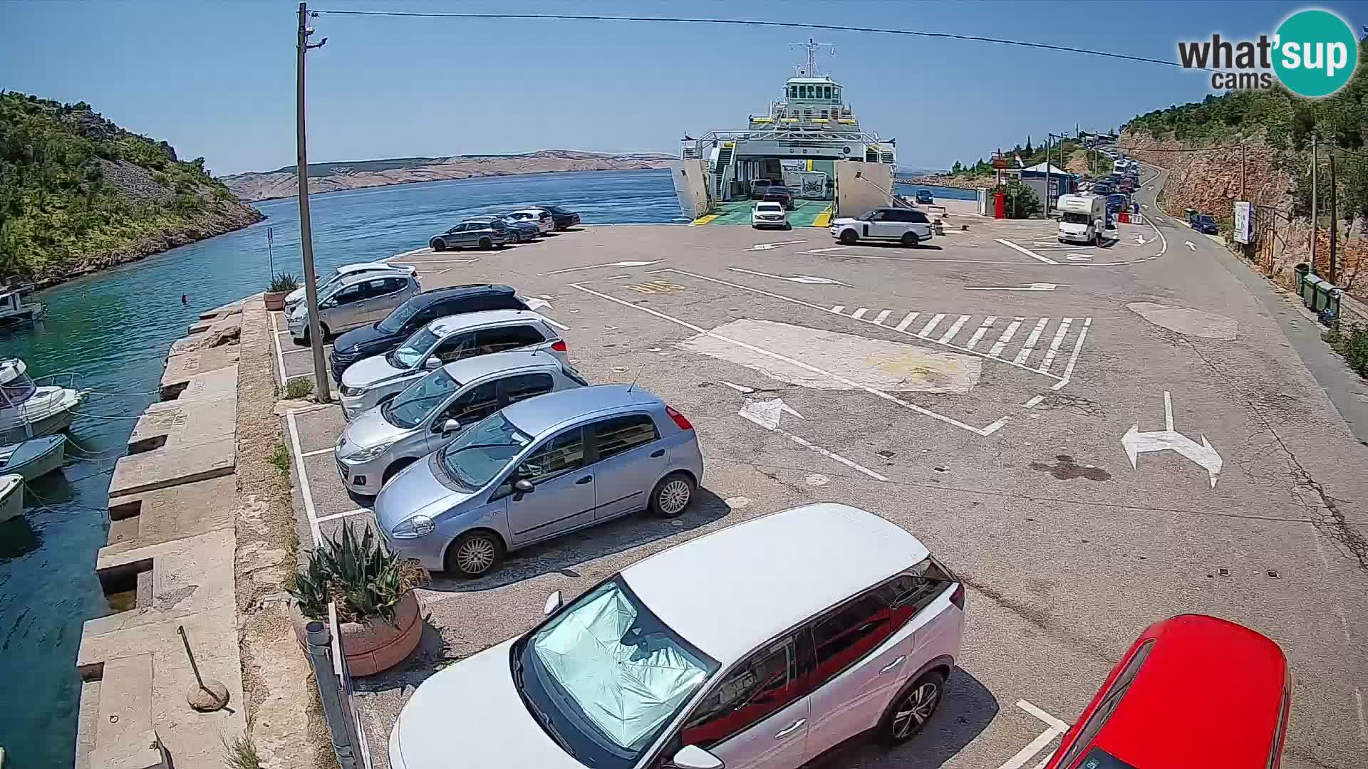 Webcam Fährhafen Prizna – zur Insel Pag