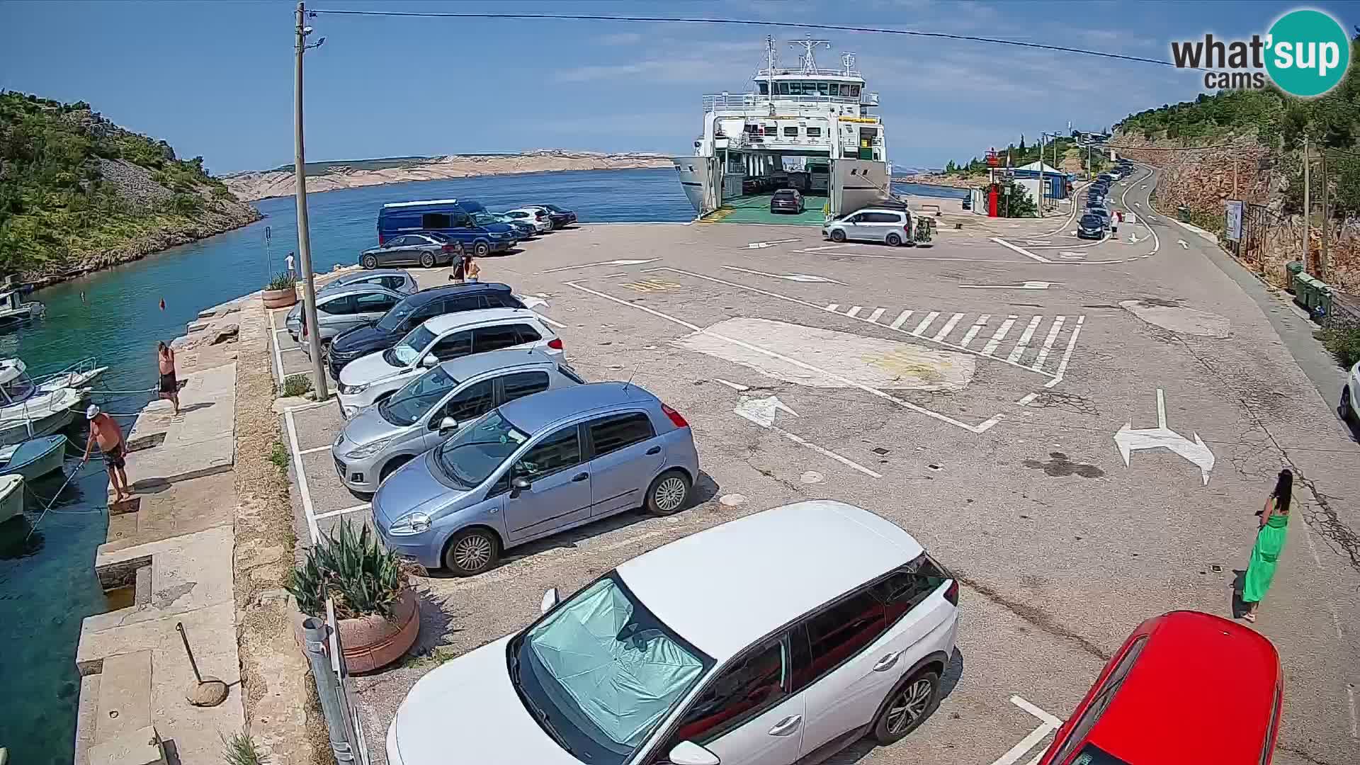 Webcam Prizna ferry port to Pag island