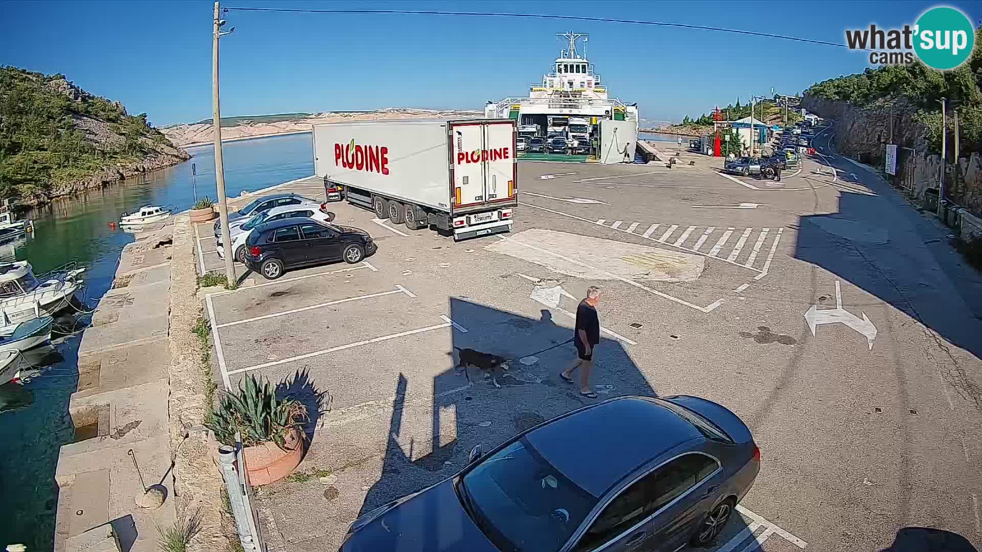 Webcam port de ferry de Prizna – vers l’île de Pag