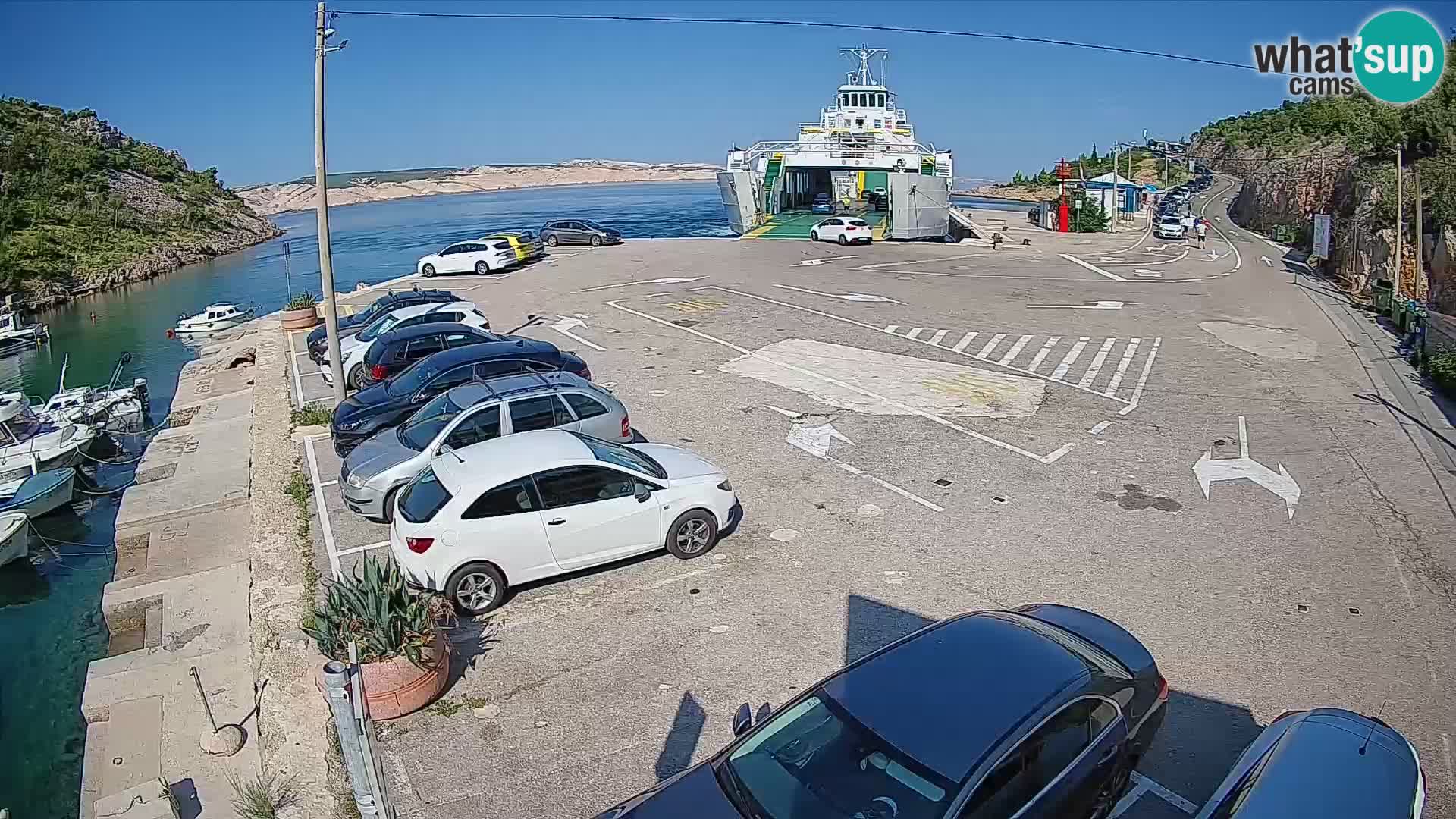Webcam Fährhafen Prizna – zur Insel Pag