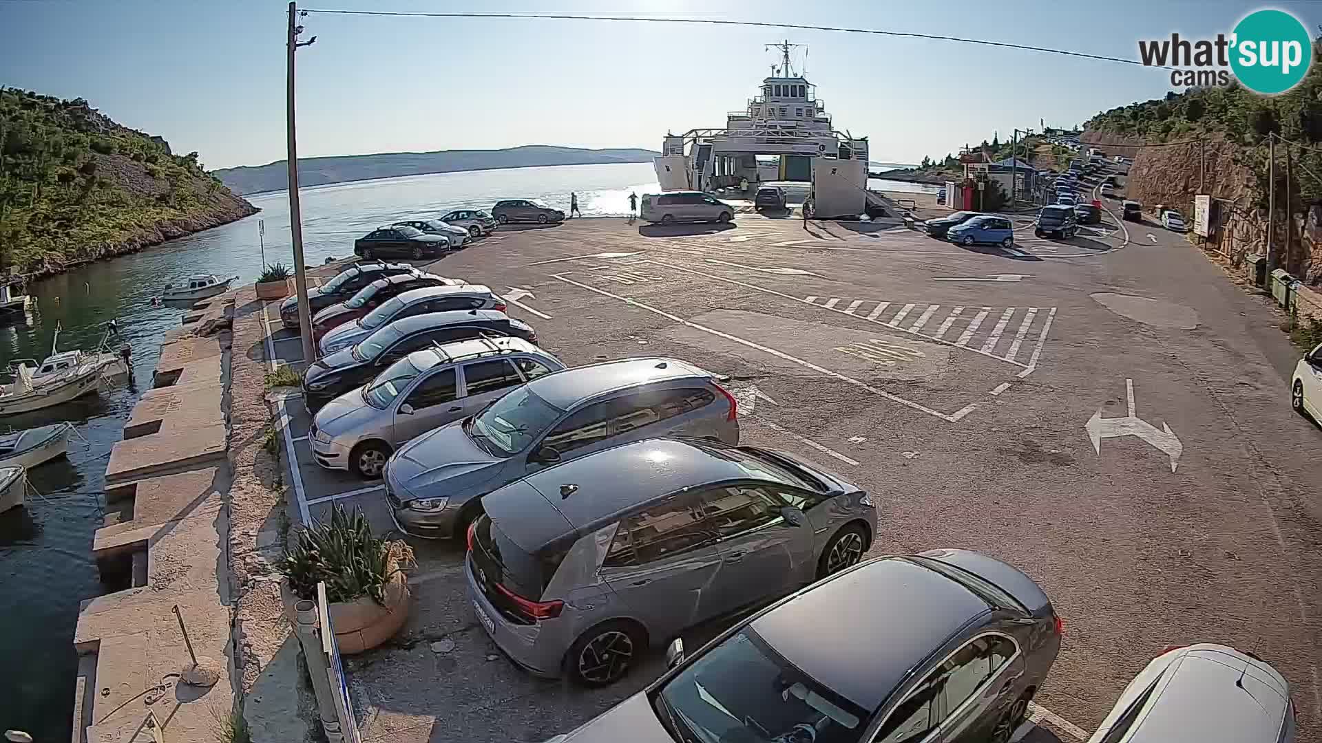Webcam Prizna ferry port to Pag island
