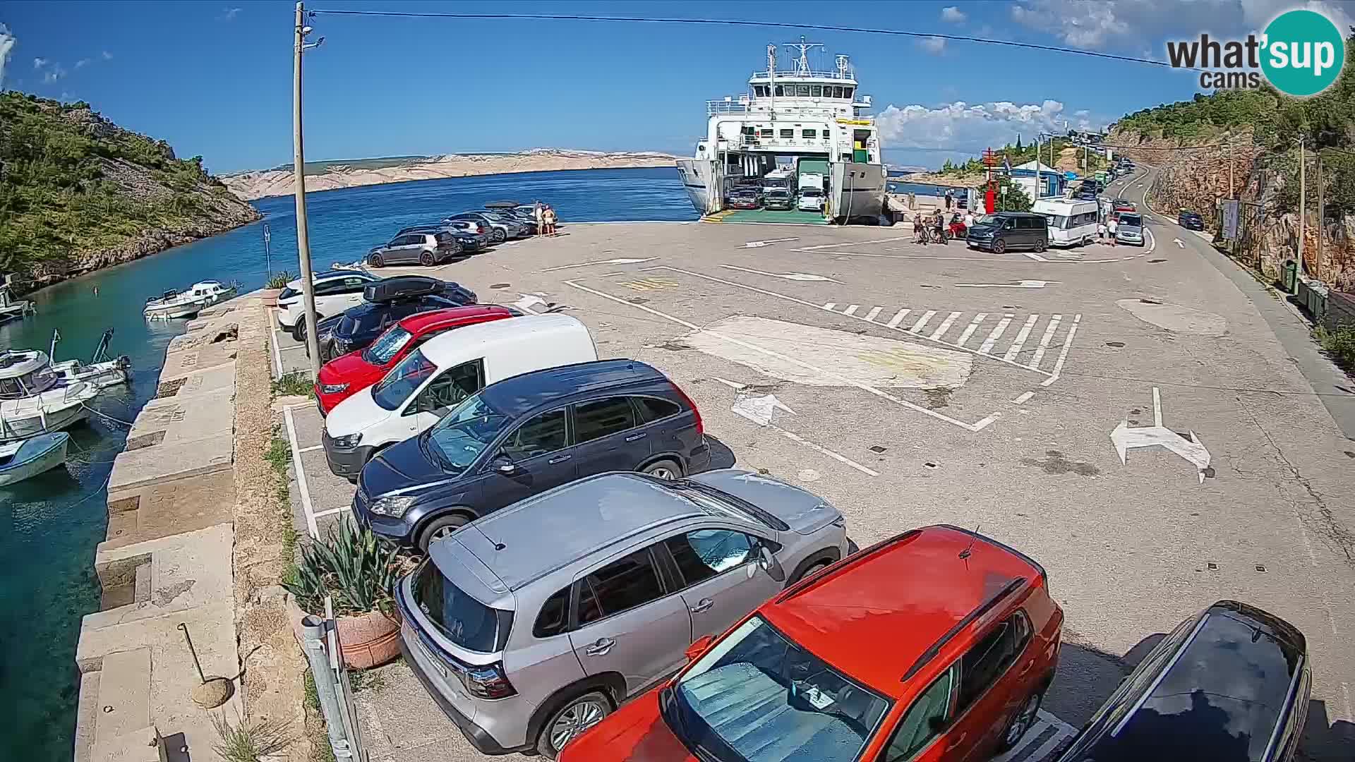 Webcam Prizna ferry port to Pag island