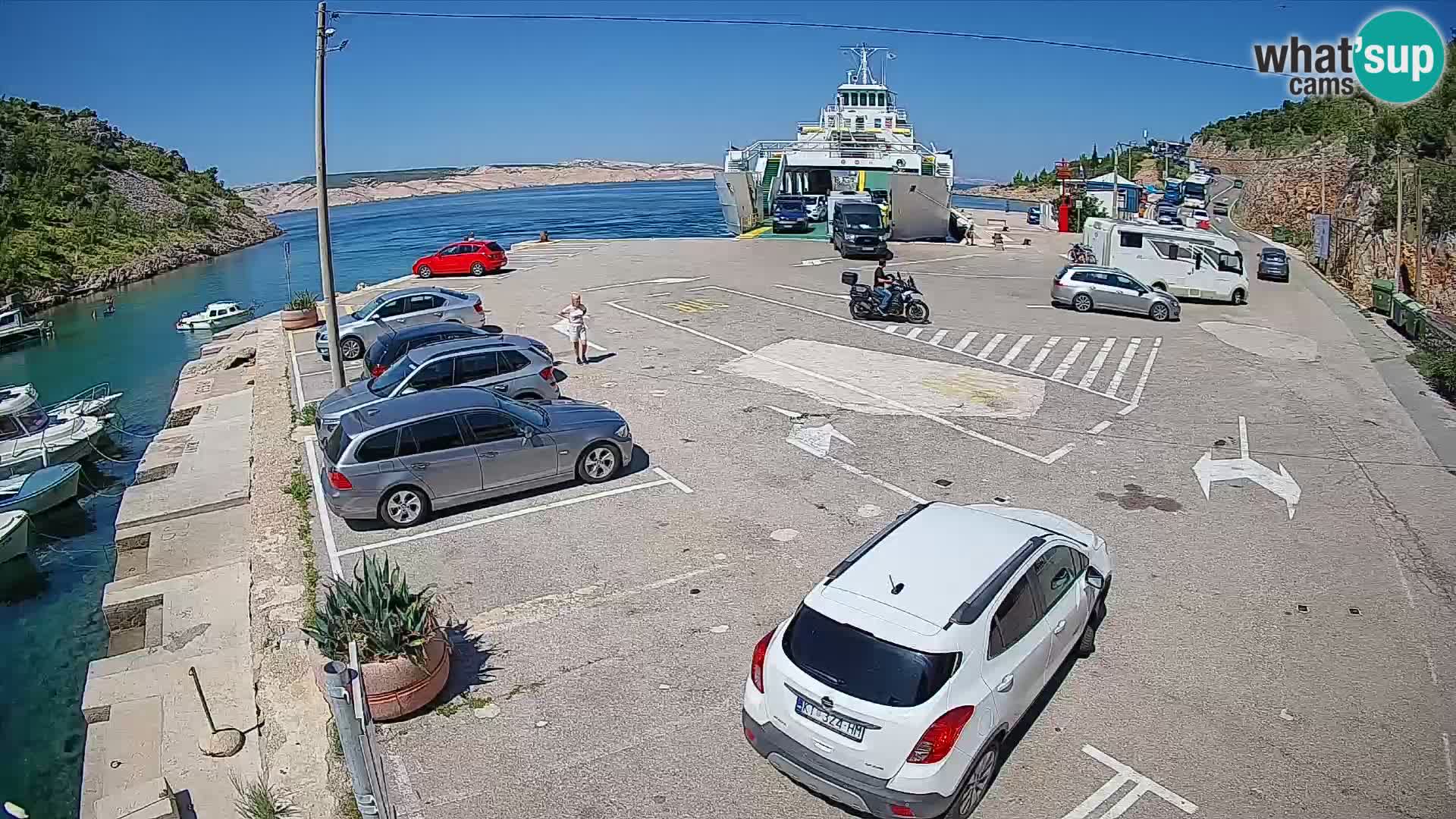 Webcam Fährhafen Prizna – zur Insel Pag
