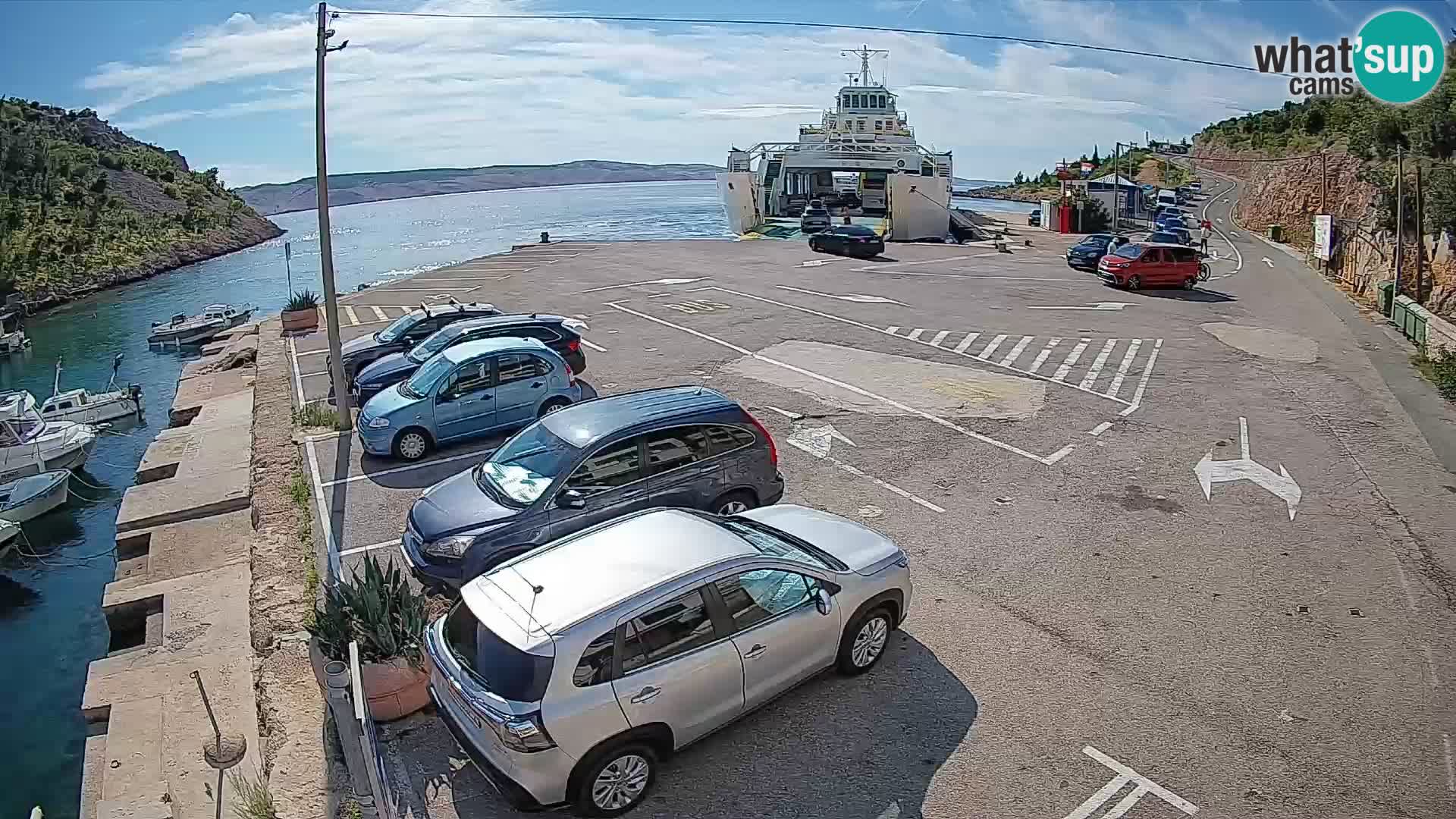 Webcam Prizna ferry port to Pag island