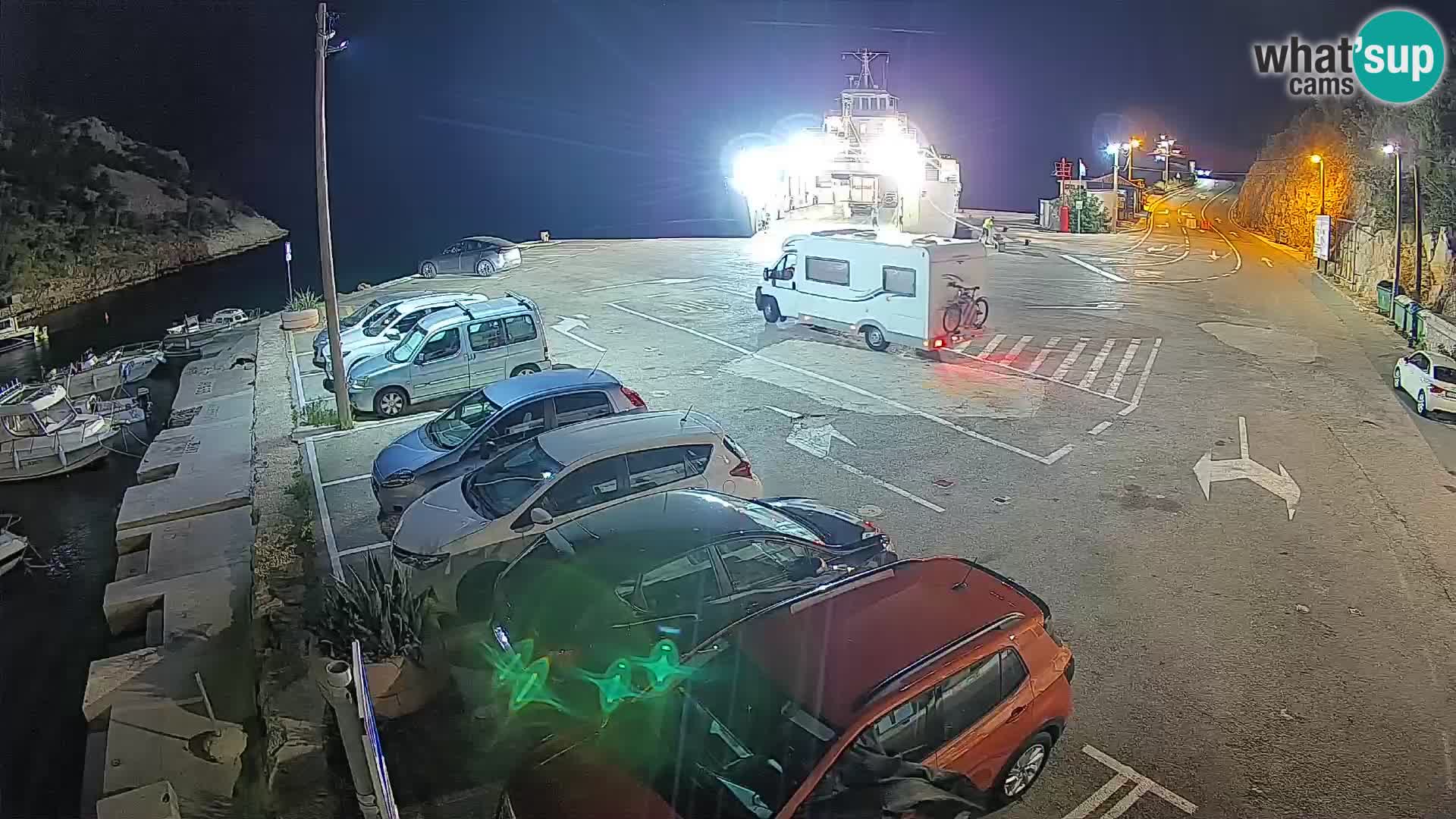 Webcam port de ferry de Prizna – vers l’île de Pag