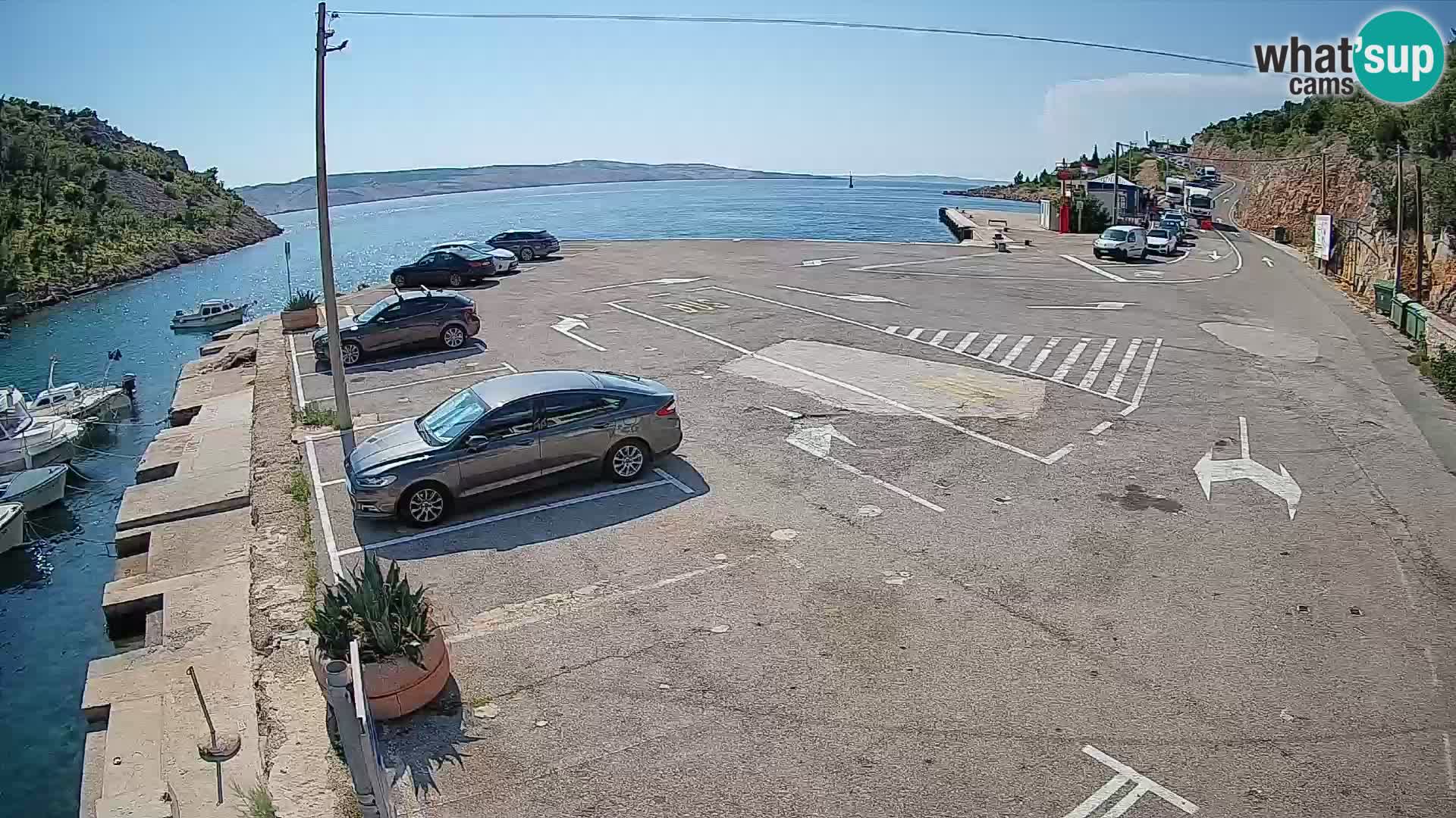 Webcam Prizna ferry port to Pag island