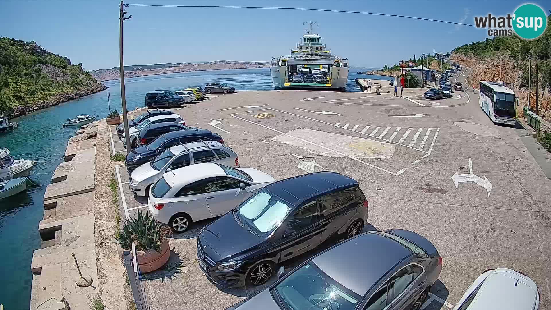 Webcam Fährhafen Prizna – zur Insel Pag