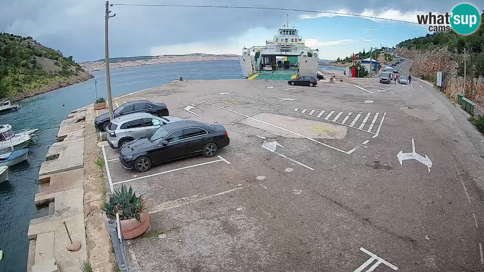 Webcam port de ferry de Prizna – vers l’île de Pag