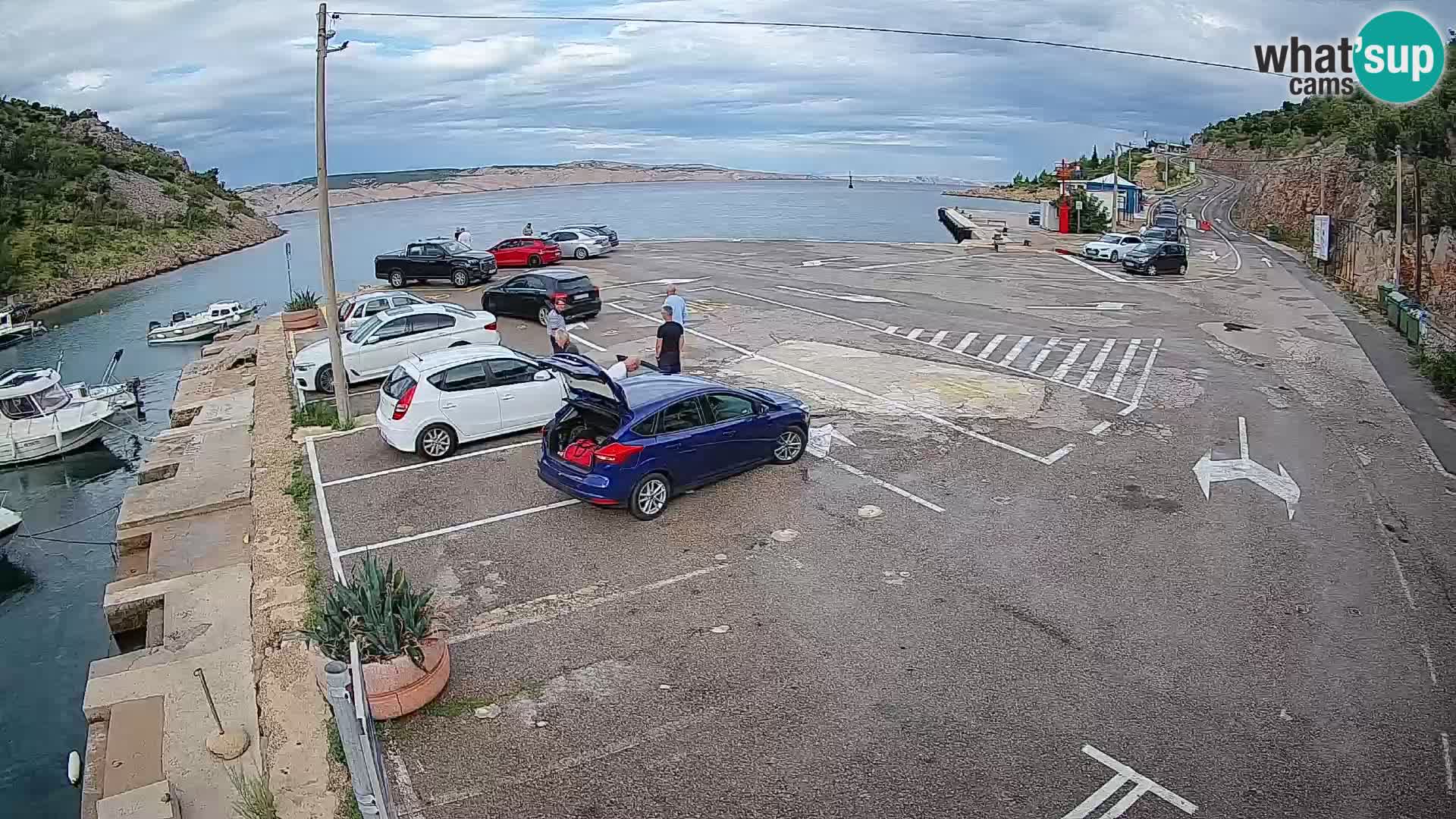 Webcam port de ferry de Prizna – vers l’île de Pag