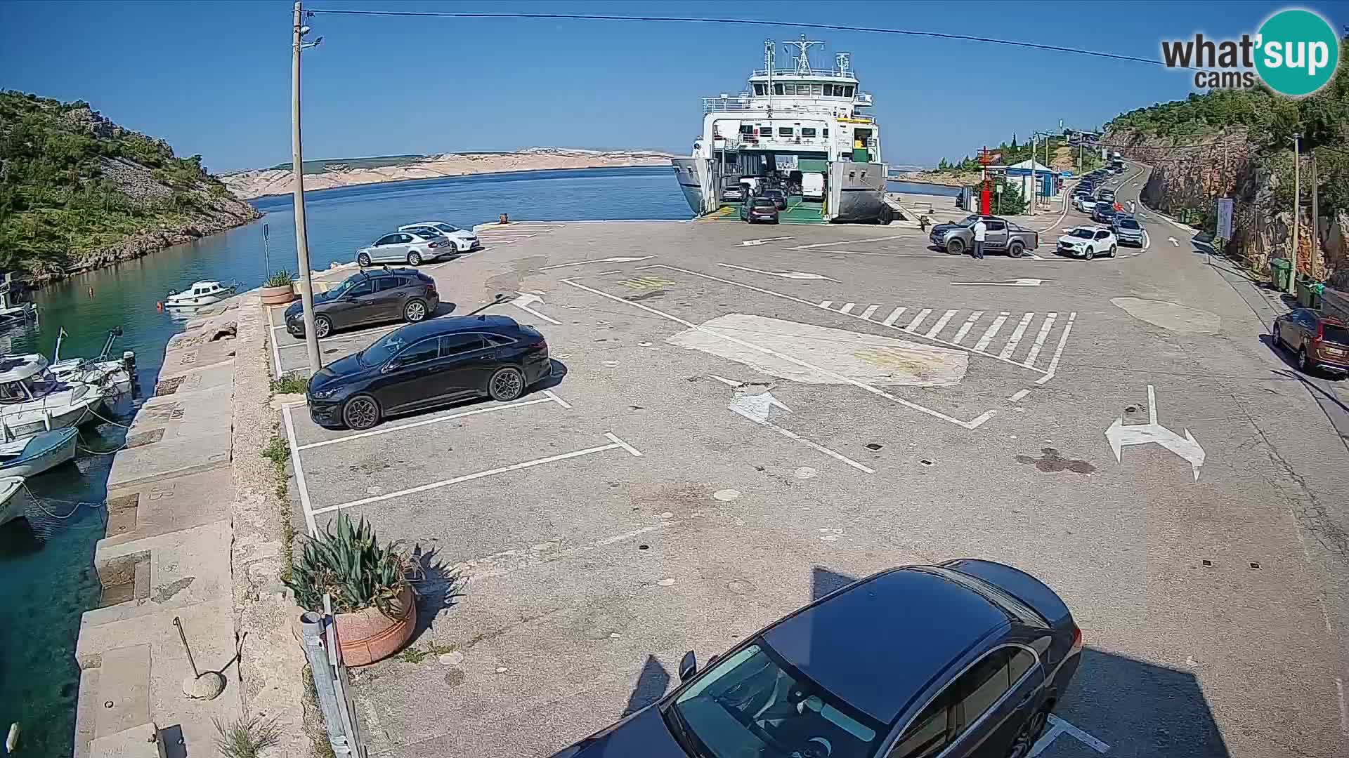 Webcam port de ferry de Prizna – vers l’île de Pag