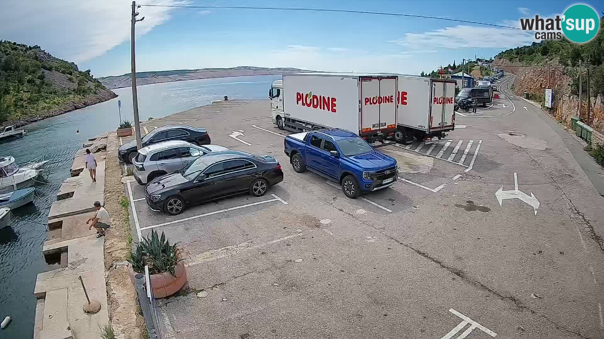 Webcam port de ferry de Prizna – vers l’île de Pag