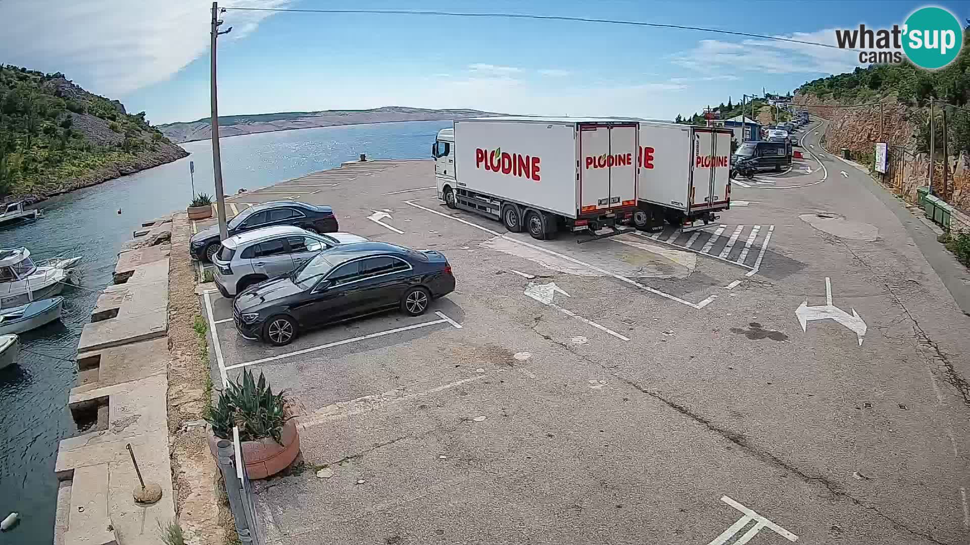 Webcam Fährhafen Prizna – zur Insel Pag