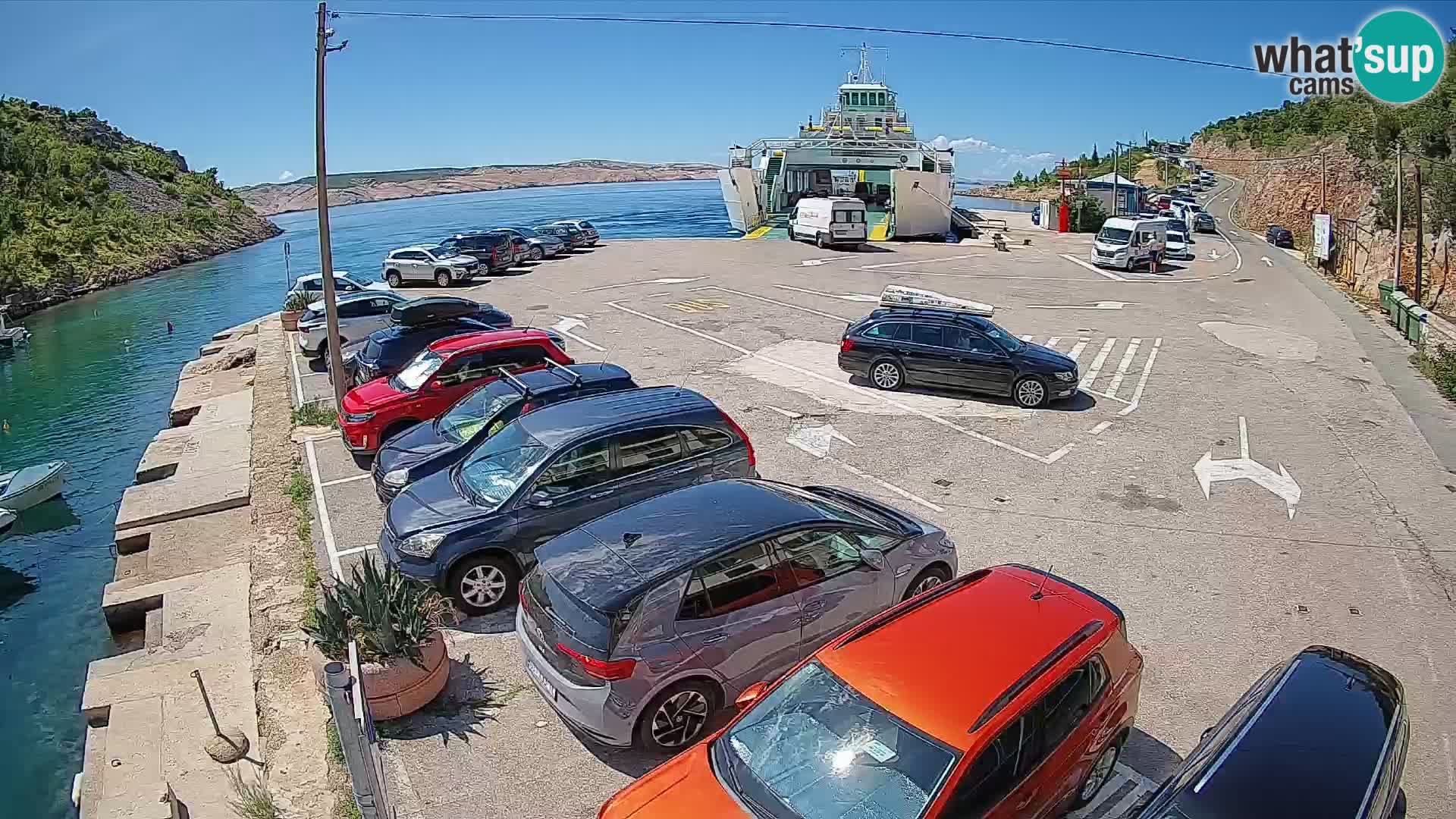 Webcam port de ferry de Prizna – vers l’île de Pag