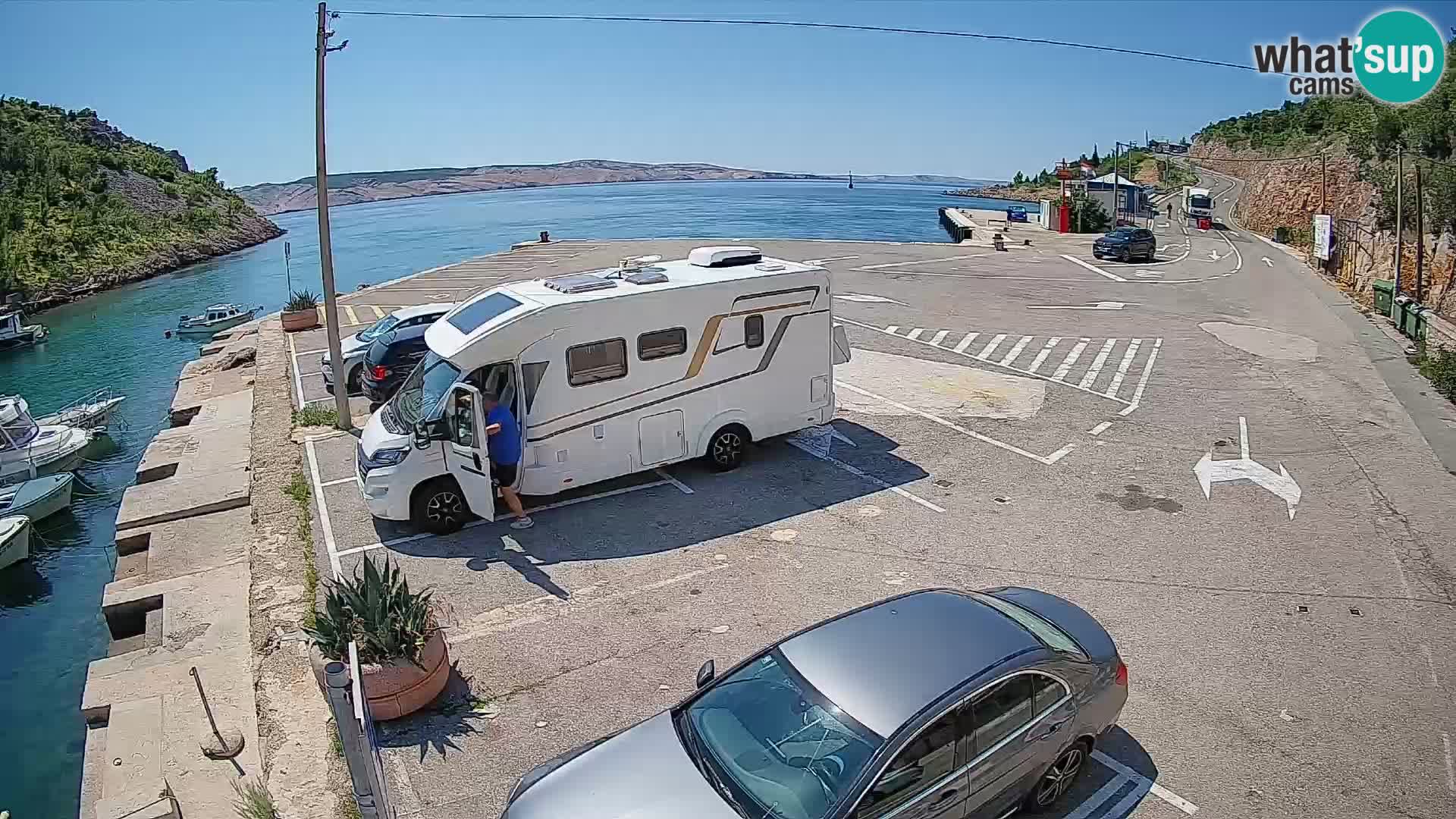 Webcam Fährhafen Prizna – zur Insel Pag