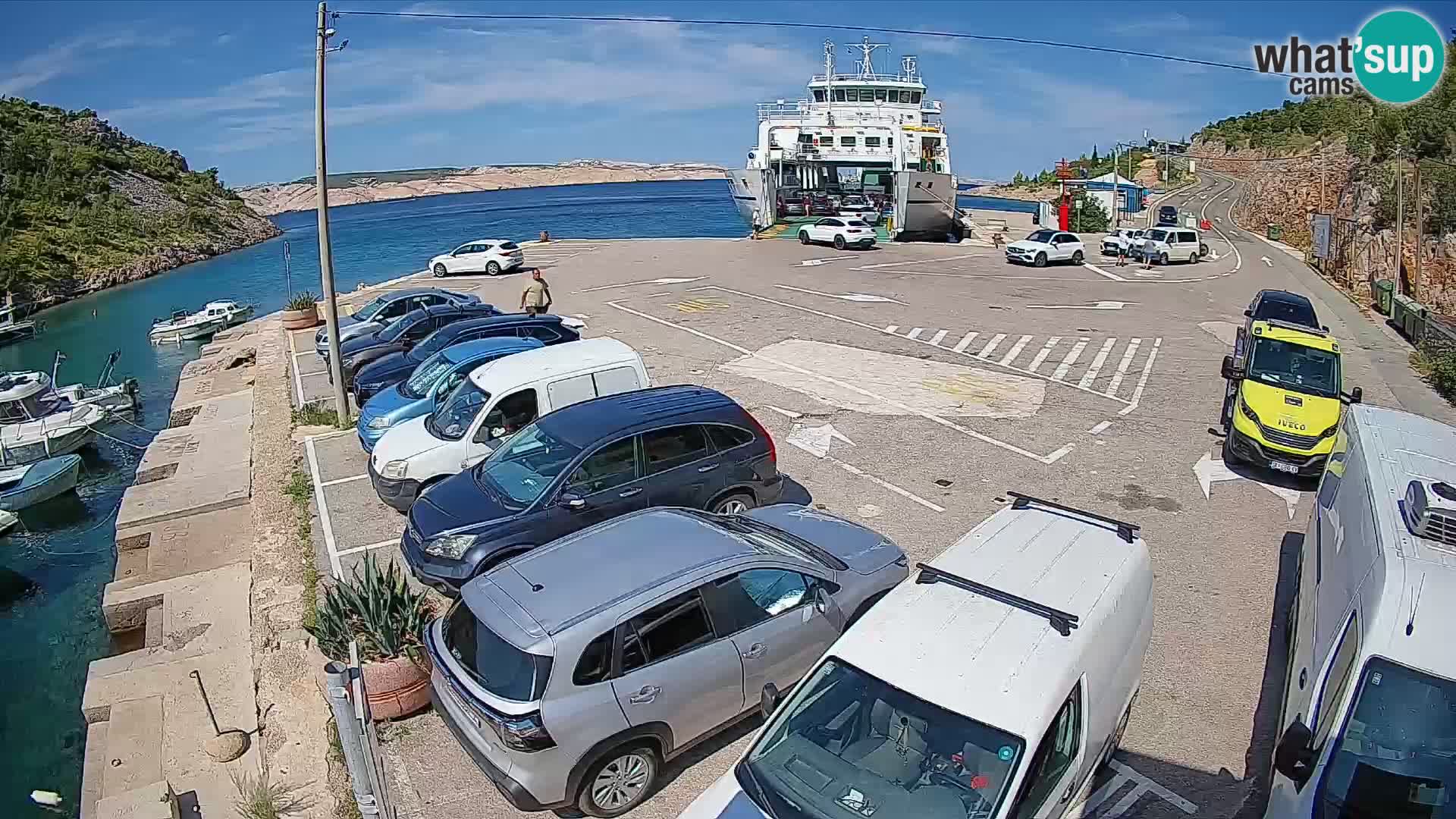 Webcam Prizna ferry port to Pag island