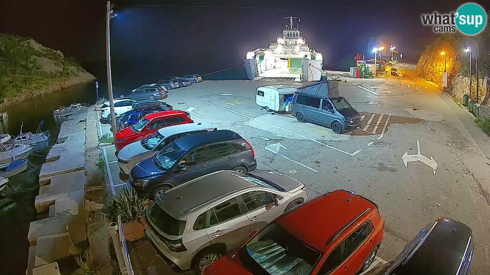 Webcam Fährhafen Prizna – zur Insel Pag