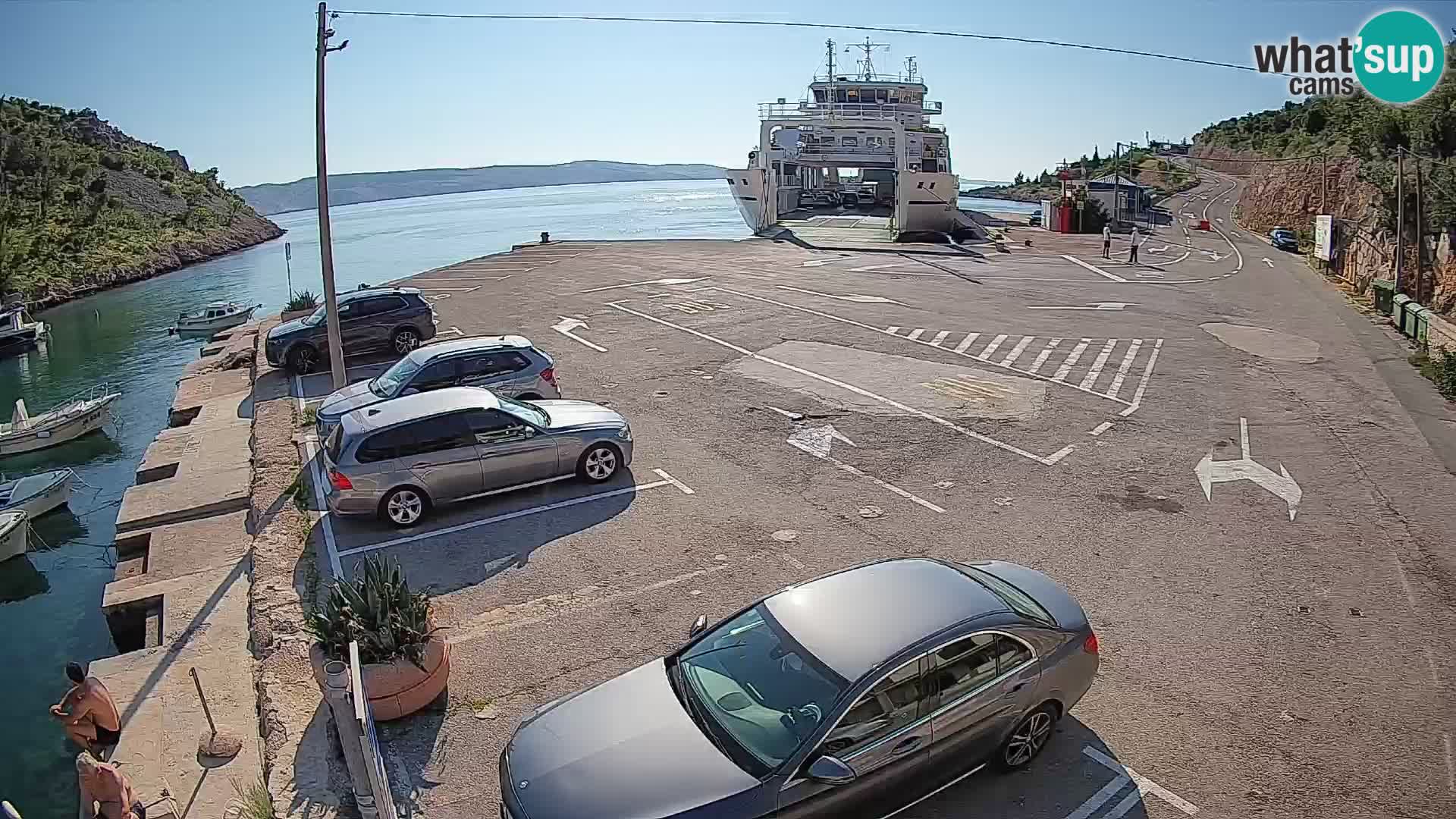 Webcam port de ferry de Prizna – vers l’île de Pag