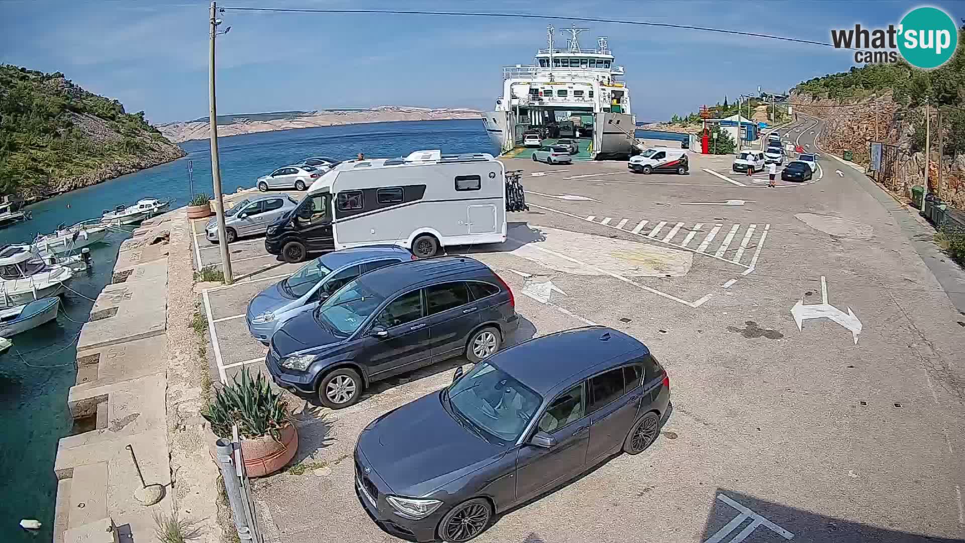 Webcam Fährhafen Prizna – zur Insel Pag
