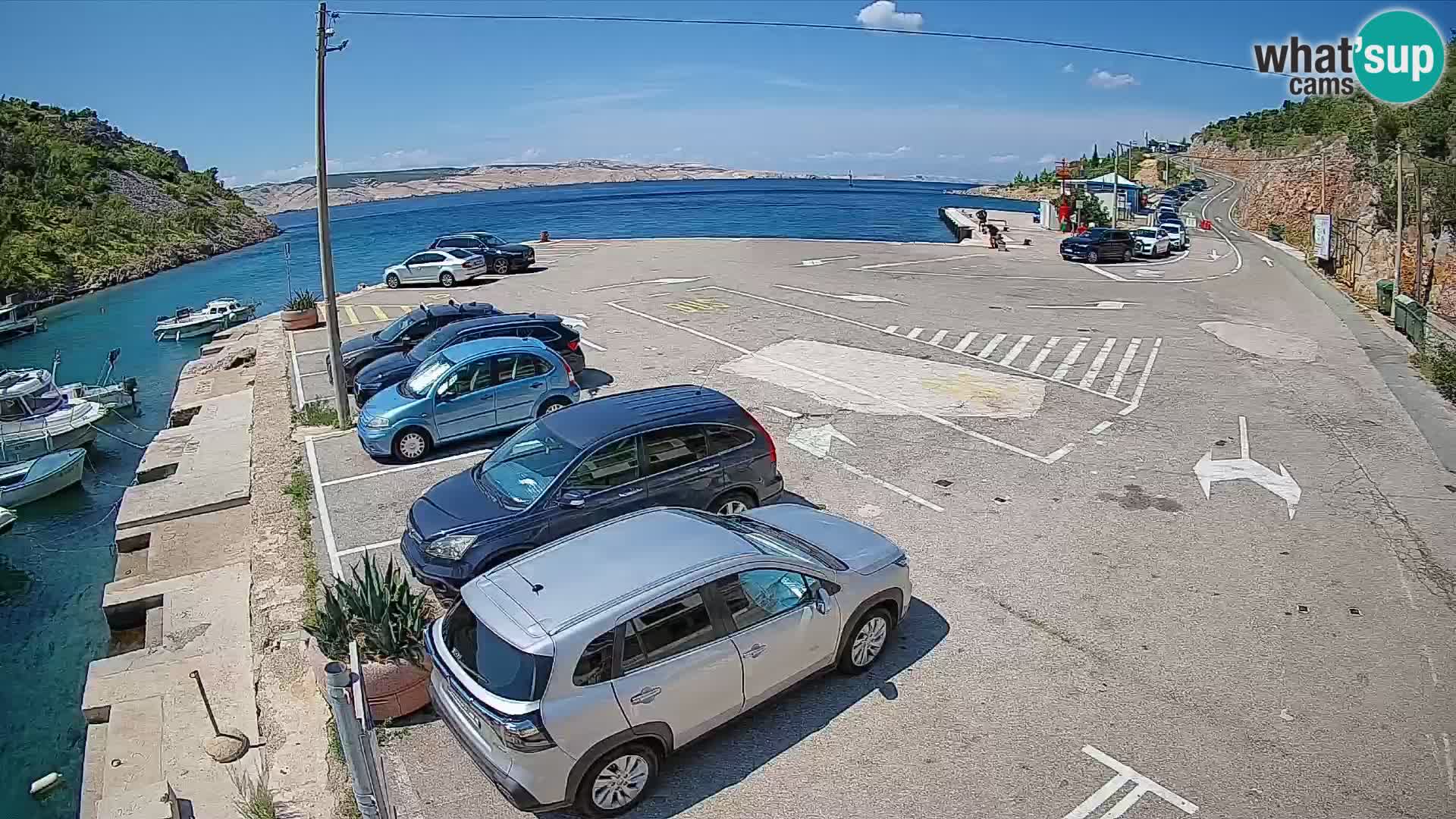 Webcam port de ferry de Prizna – vers l’île de Pag