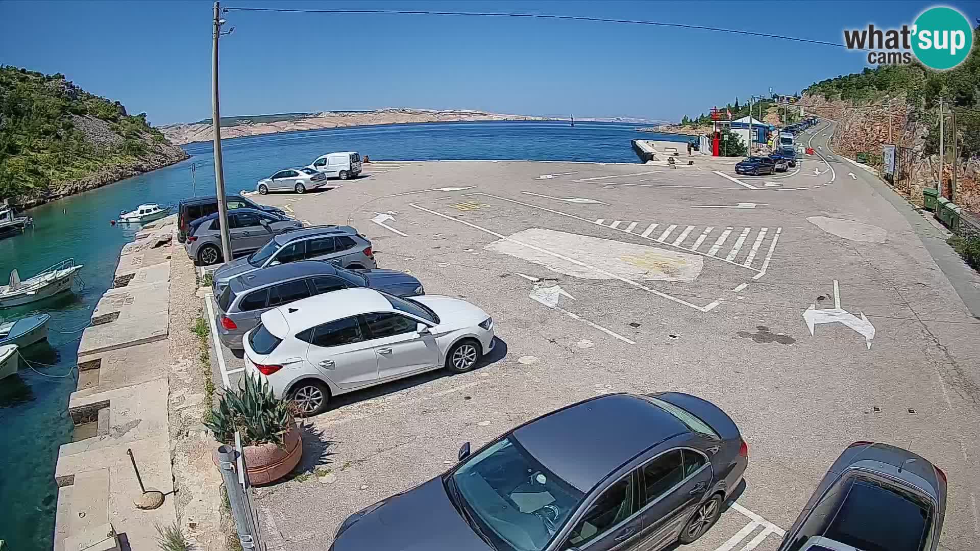 Webcam Prizna ferry port to Pag island