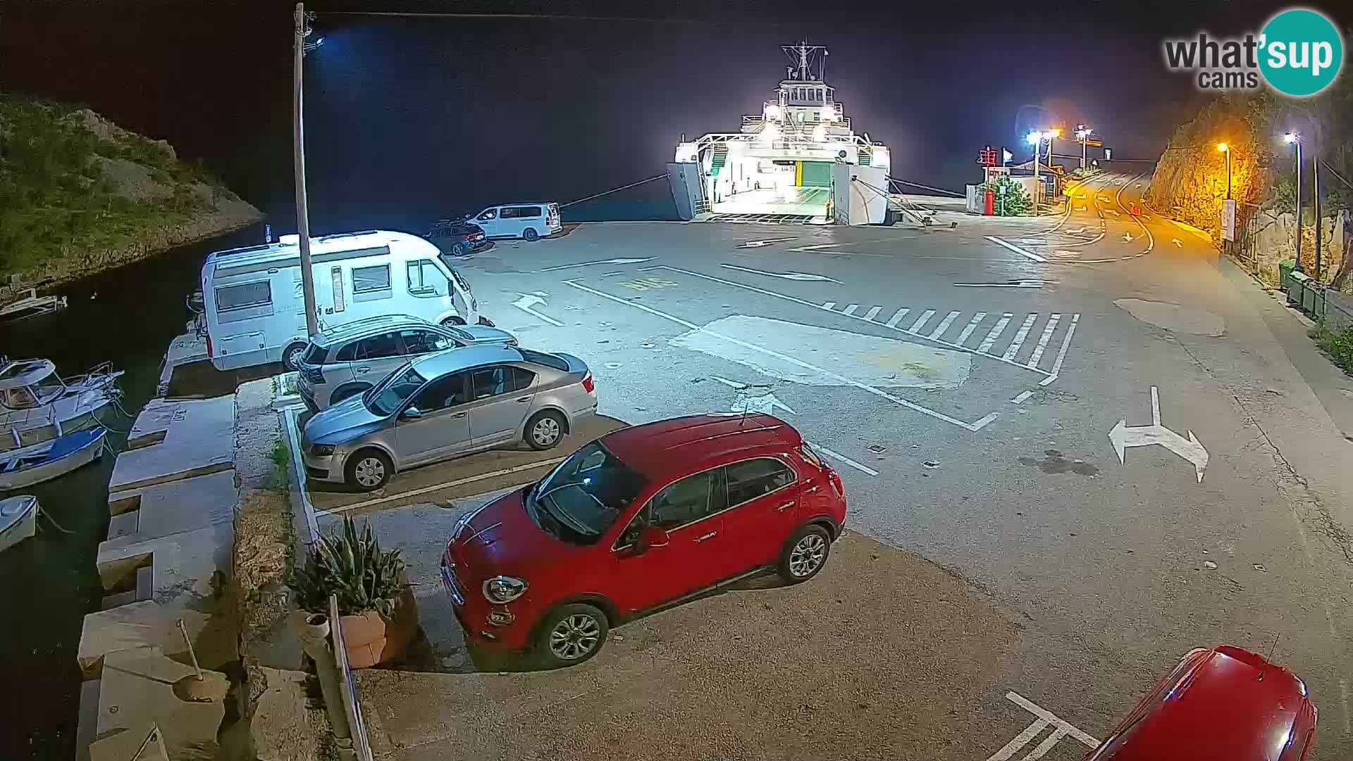 Webcam Fährhafen Prizna – zur Insel Pag