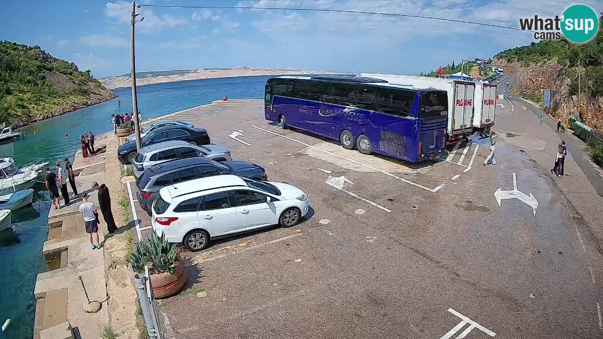 Webcam Prizna ferry port to Pag island