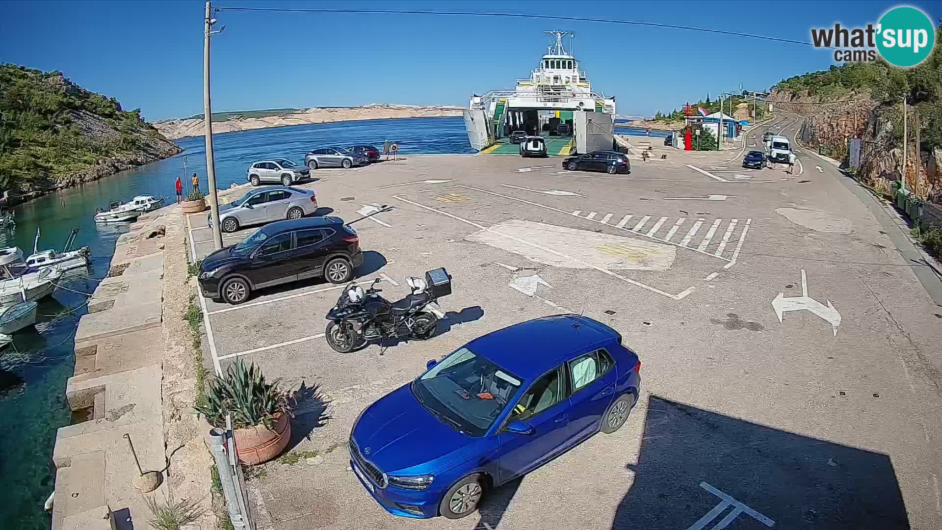 Webcam Fährhafen Prizna – zur Insel Pag