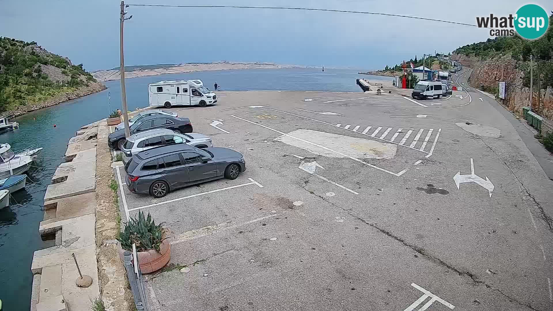 Webcam Prizna ferry port to Pag island