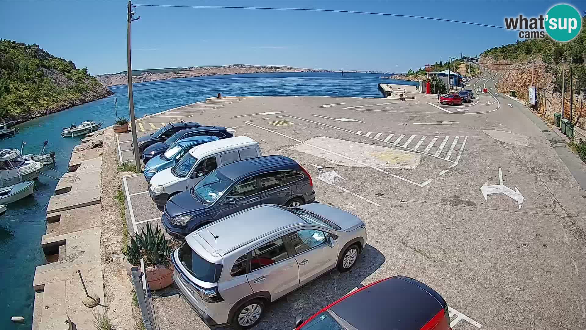 Webcam port de ferry de Prizna – vers l’île de Pag