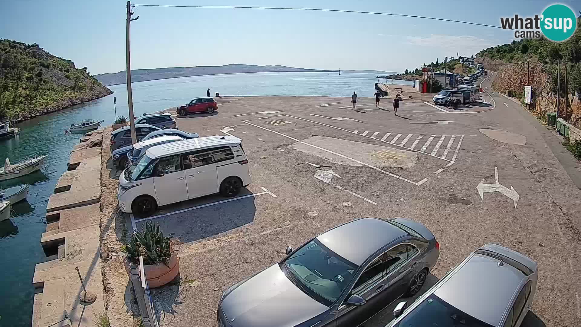 Webcam port de ferry de Prizna – vers l’île de Pag