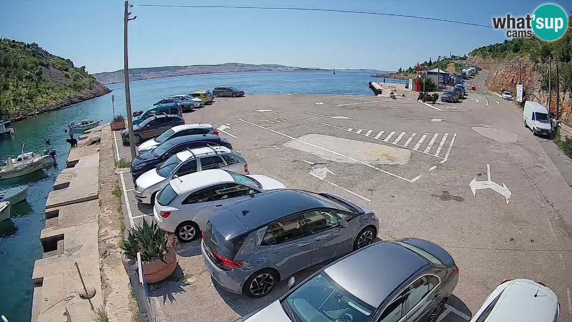 Webcam port de ferry de Prizna – vers l’île de Pag