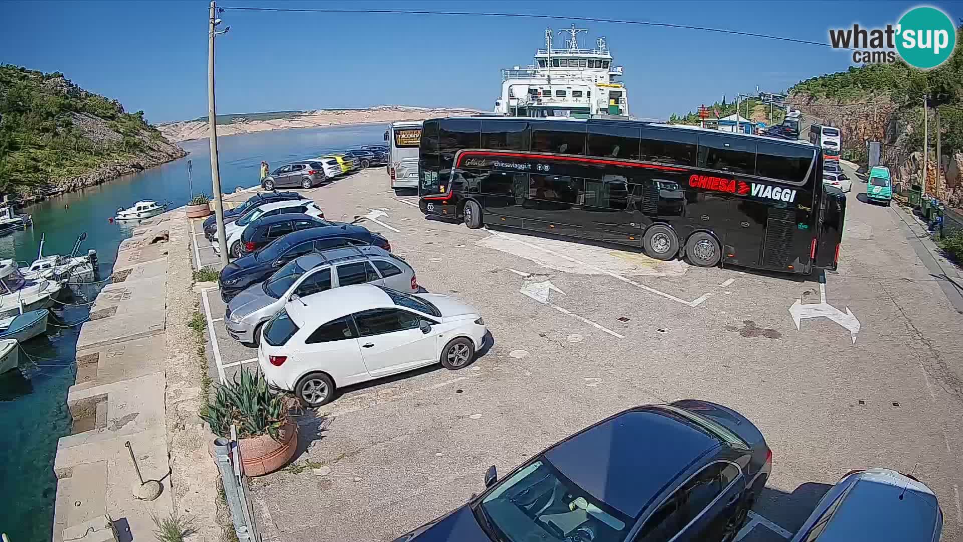 Webcam Prizna ferry port to Pag island