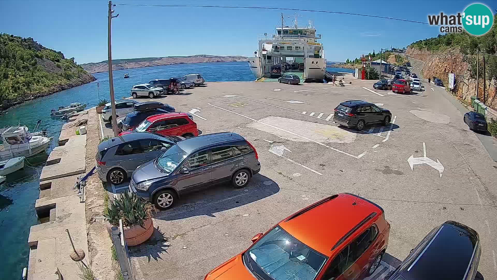 Webcam Fährhafen Prizna – zur Insel Pag
