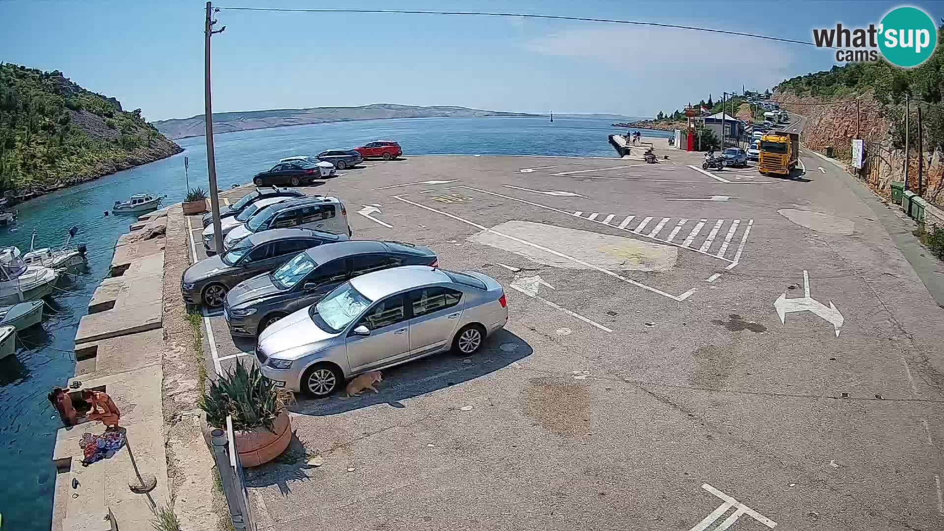 Webcam Fährhafen Prizna – zur Insel Pag