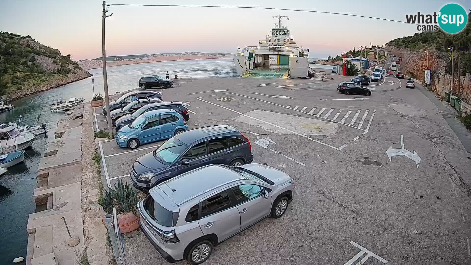 Webcam port de ferry de Prizna – vers l’île de Pag