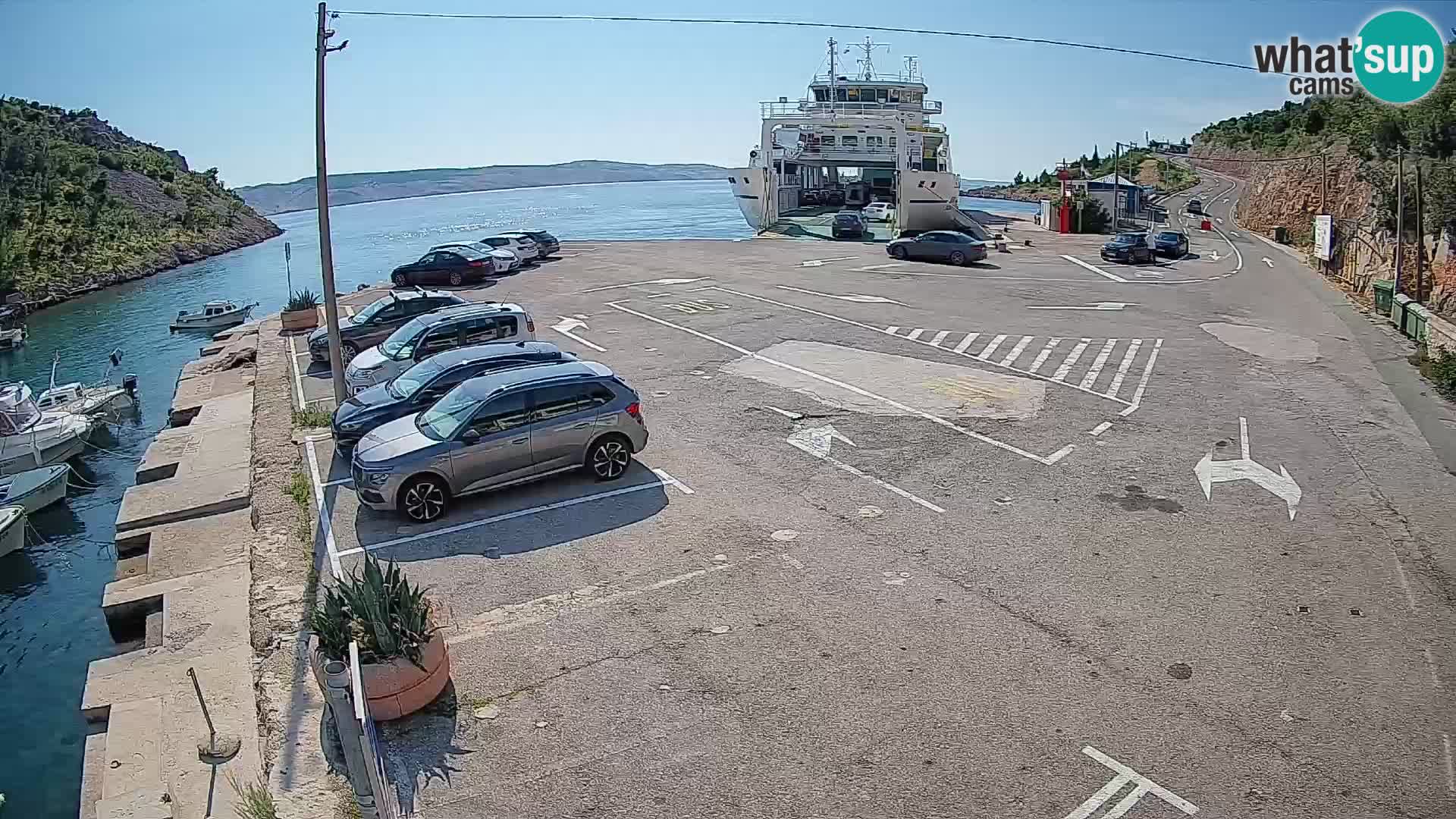 Webcam Prizna ferry port to Pag island