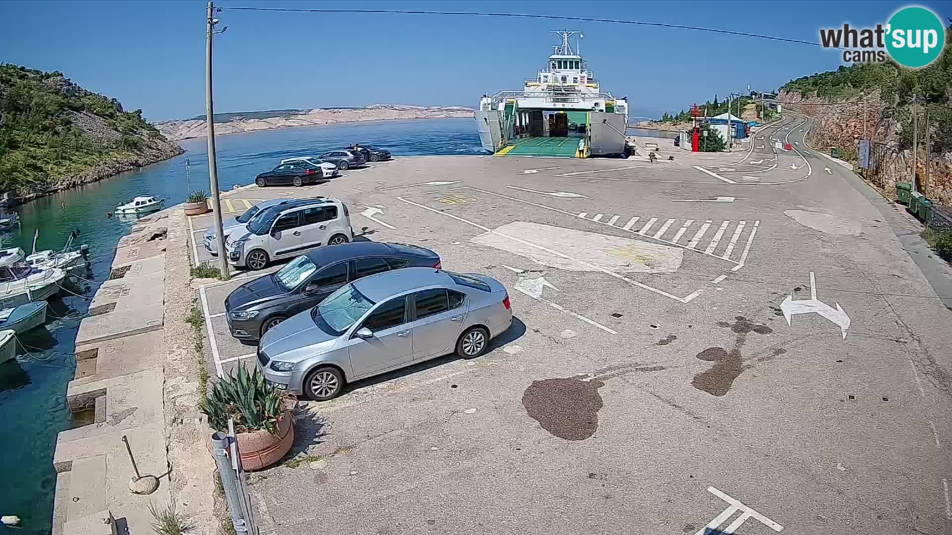 Webcam port de ferry de Prizna – vers l’île de Pag
