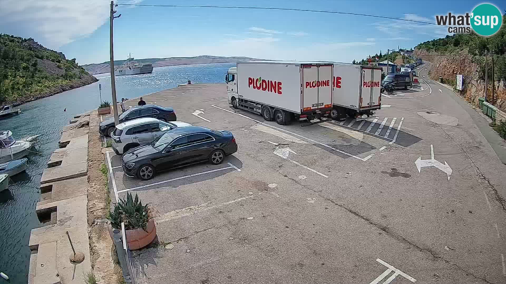 Webcam Prizna ferry port to Pag island
