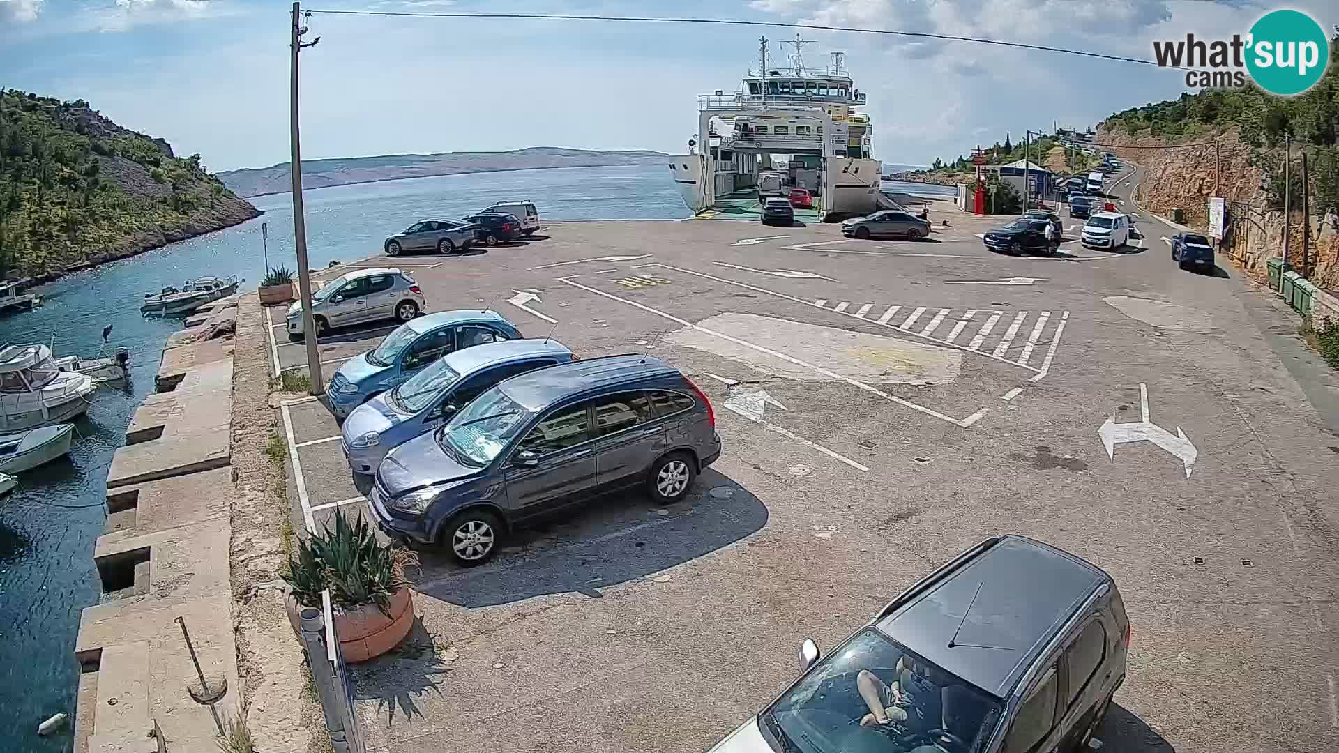Webcam Prizna ferry port to Pag island