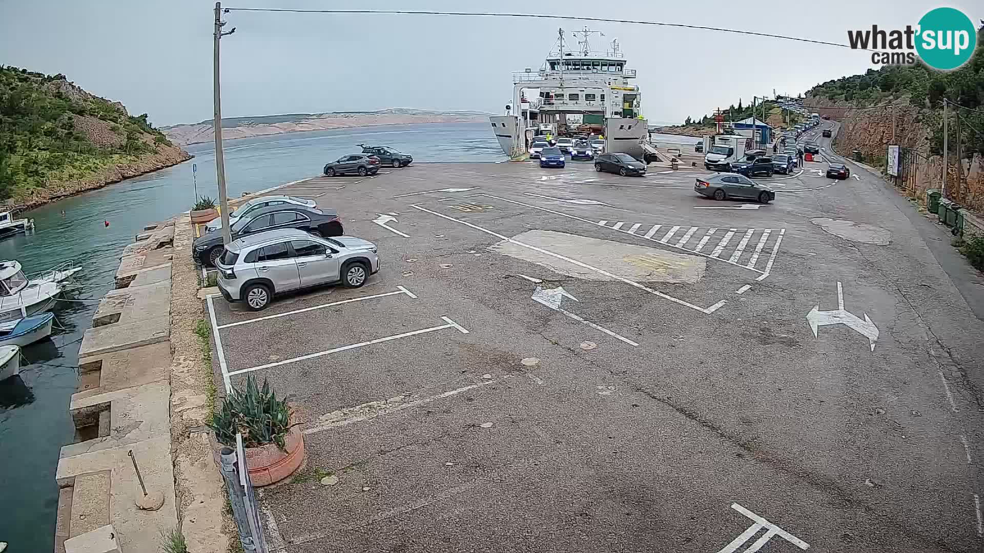 Webcam Prizna ferry port to Pag island