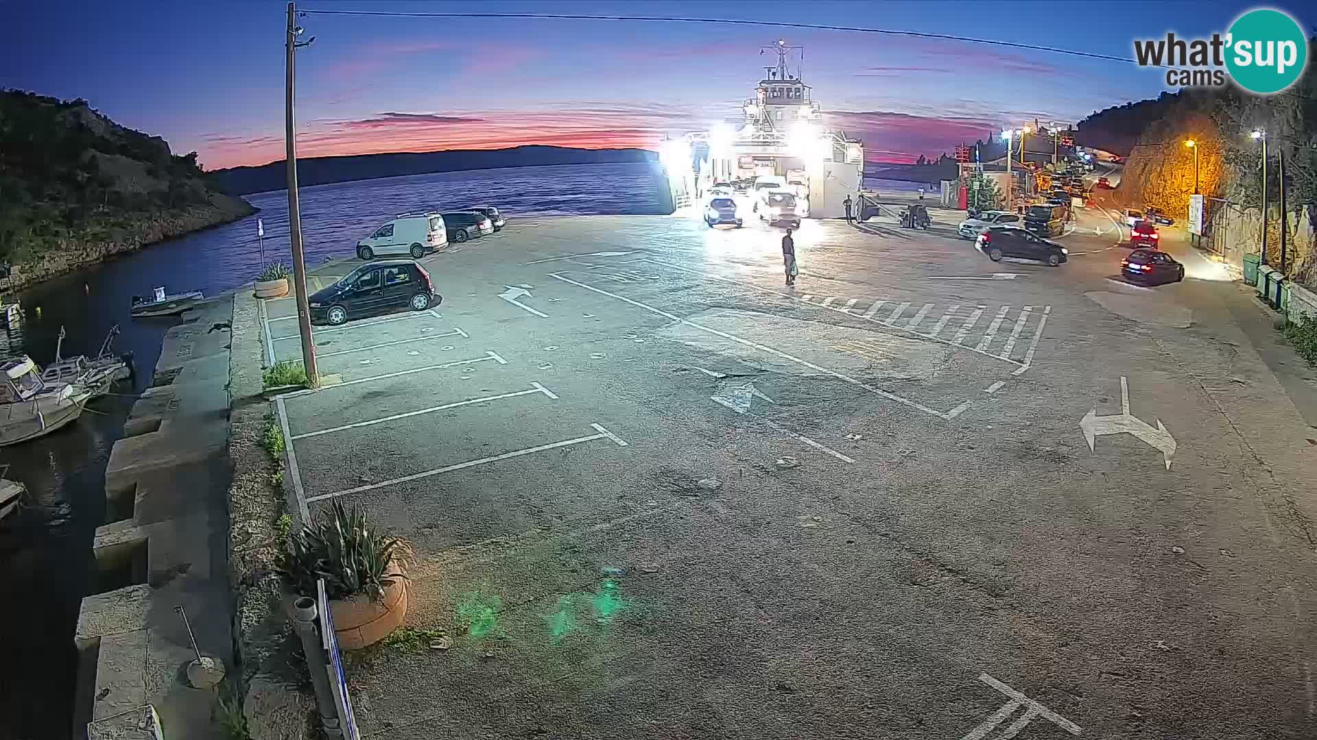 Webcam Prizna ferry port to Pag island