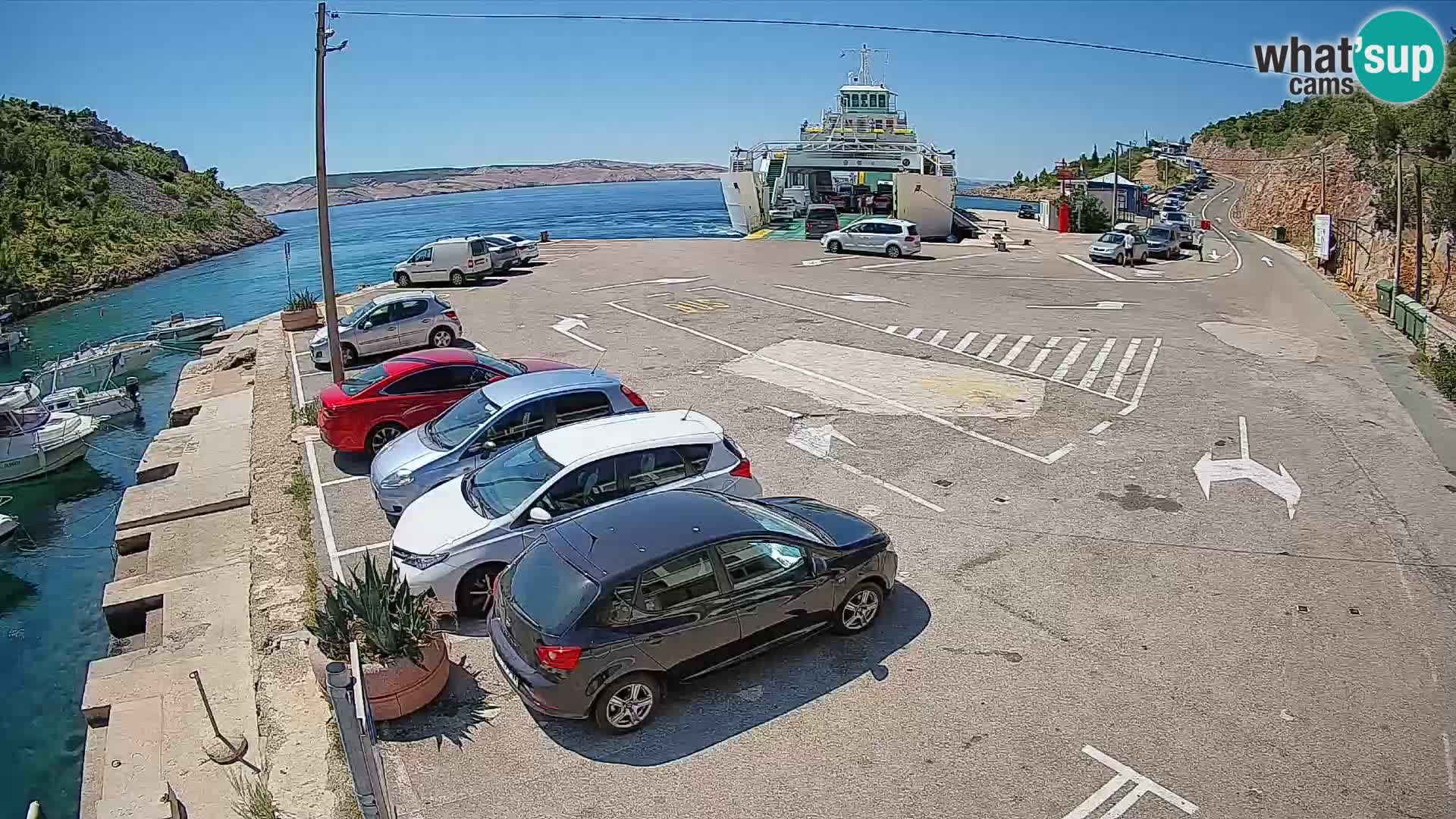 Webcam Prizna ferry port to Pag island
