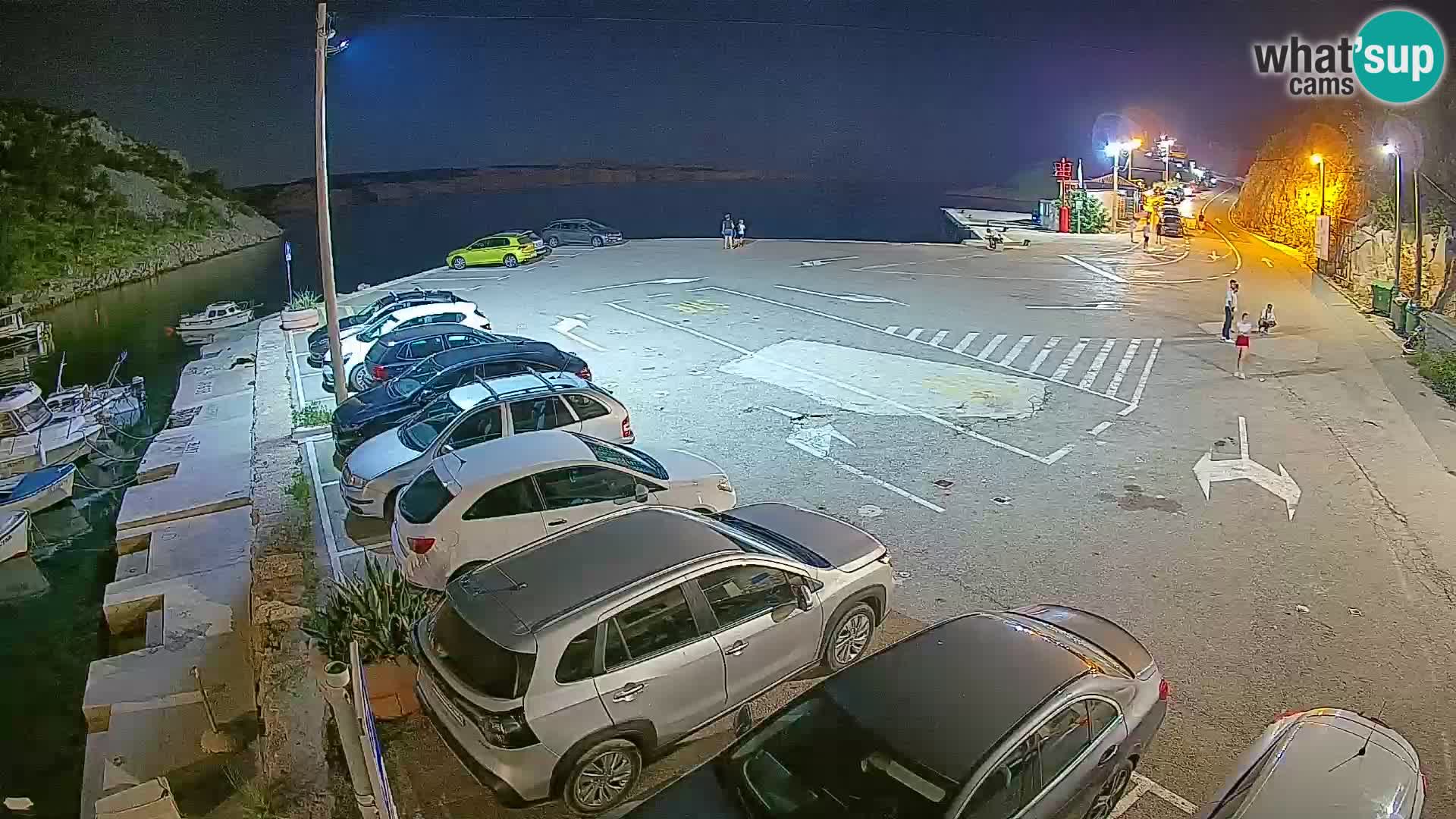 Webcam del puerto de ferris de Prizna – hacia la isla de Pag