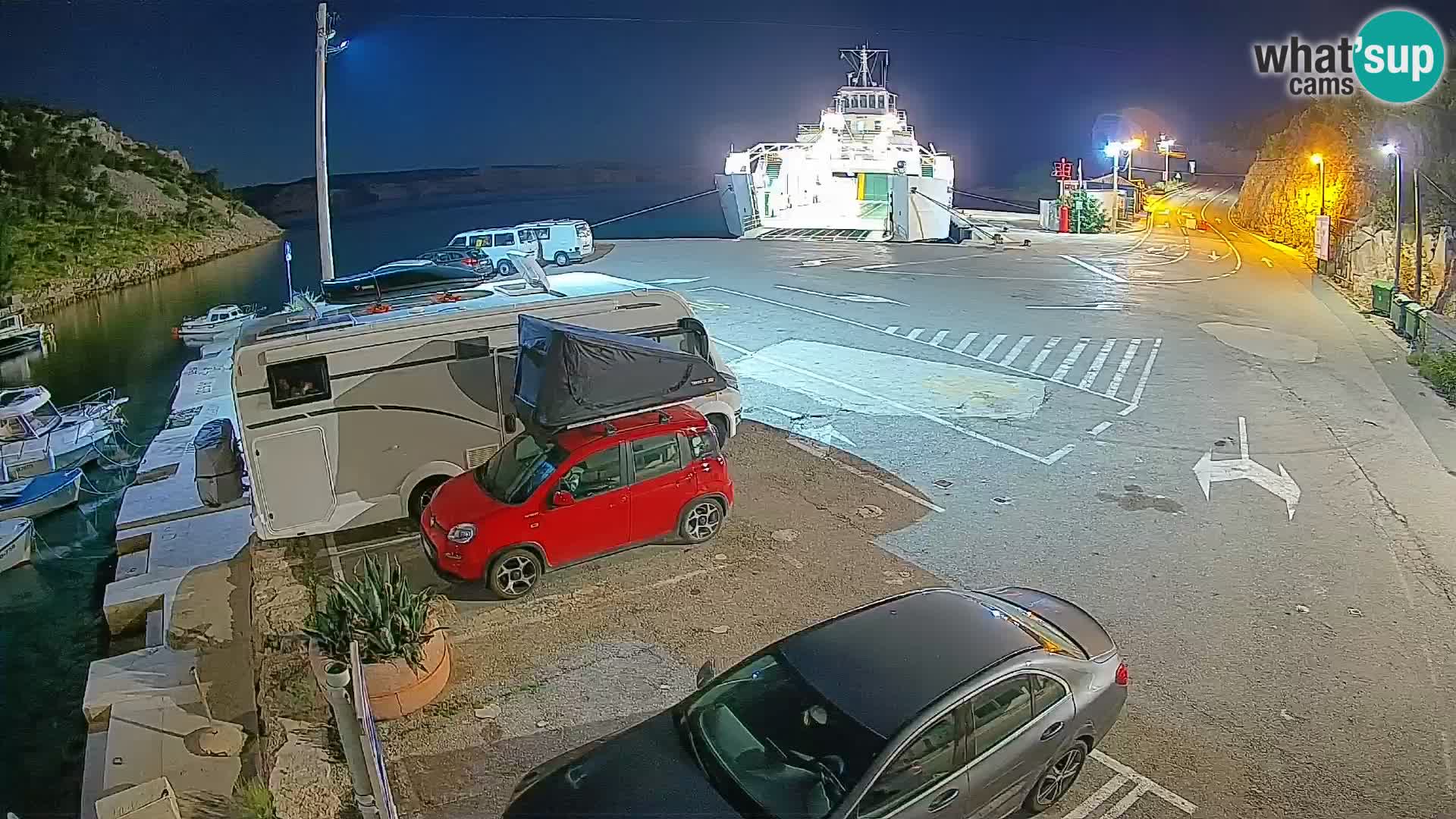 Webcam port de ferry de Prizna – vers l’île de Pag