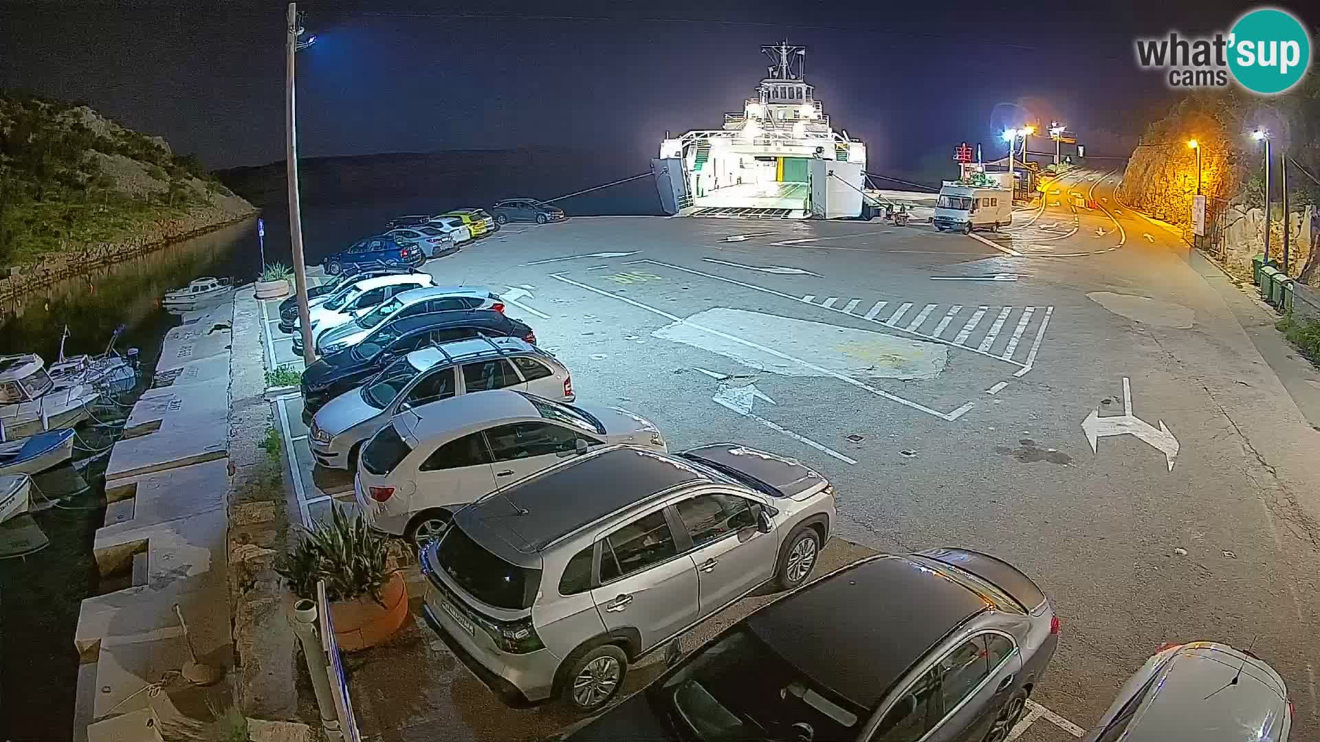 Webcam port de ferry de Prizna – vers l’île de Pag