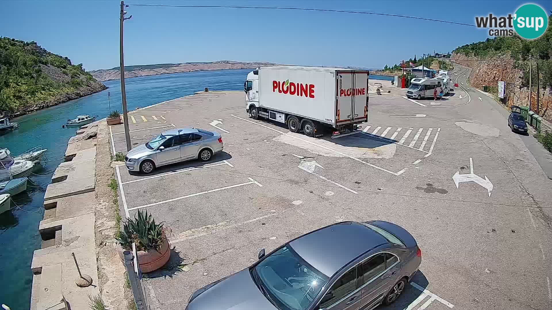 Webcam Prizna ferry port to Pag island