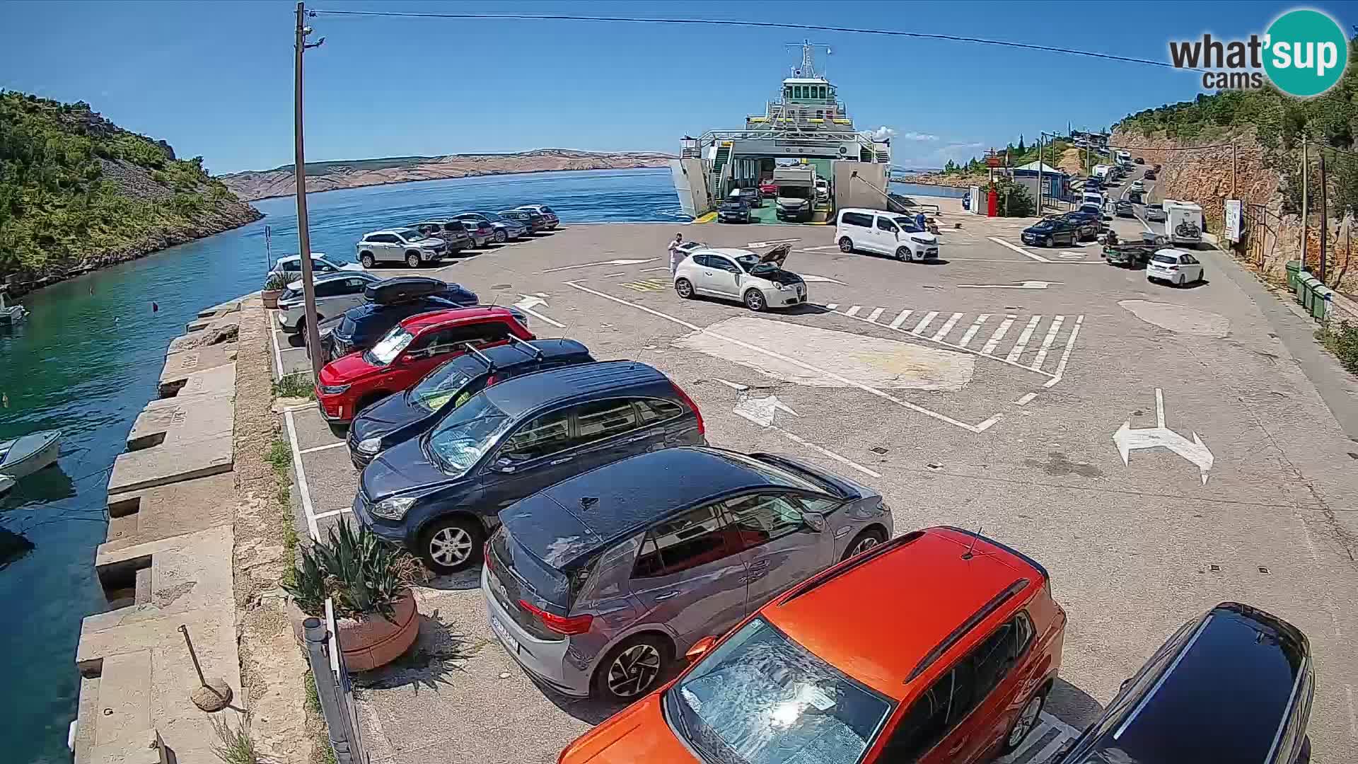 Webcam Prizna ferry port to Pag island